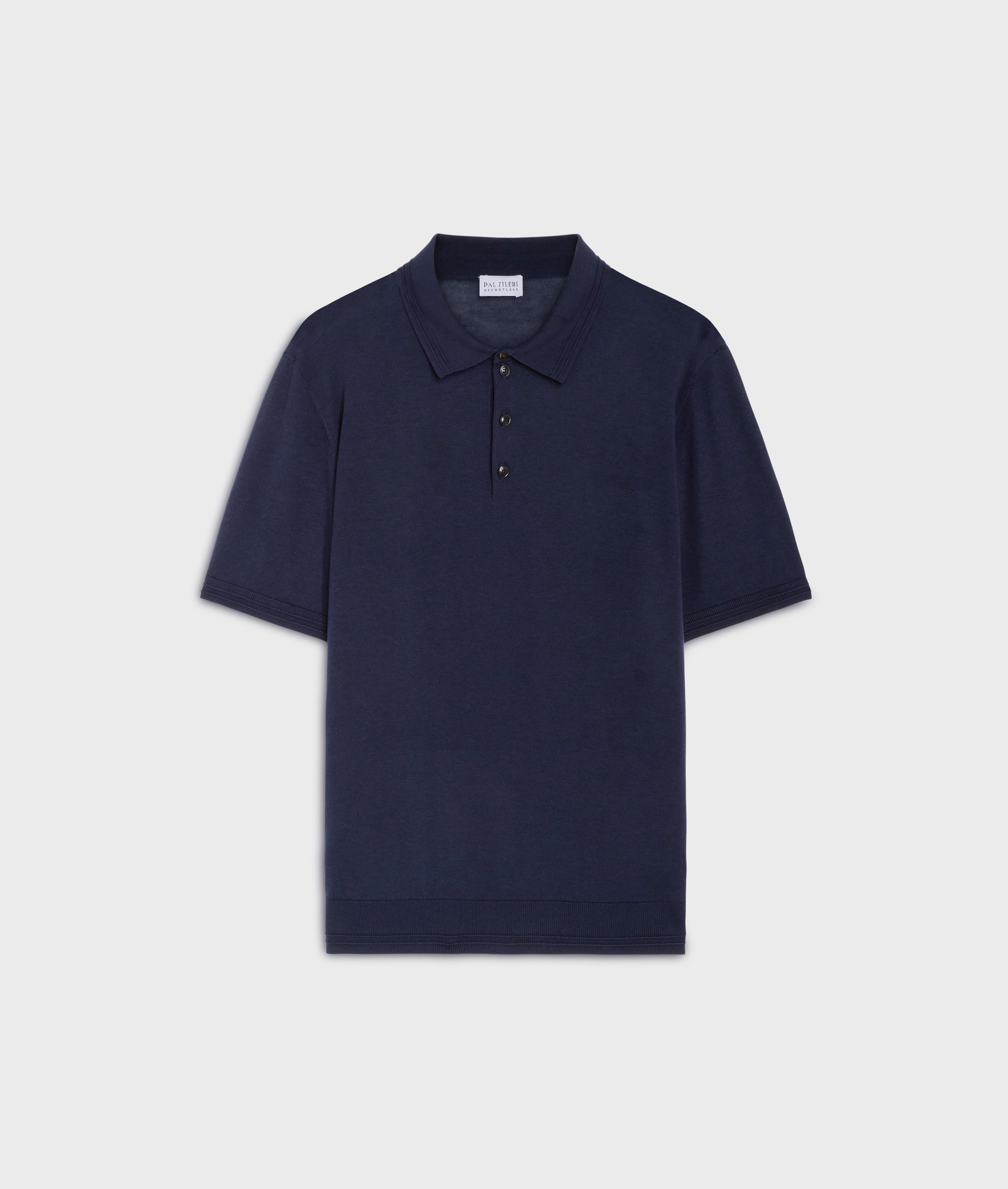 Effortless Polo In Cotton, Silk And Lyocell Navy Blue - T-Shirts and Polo - Pal Zileri | Official Website