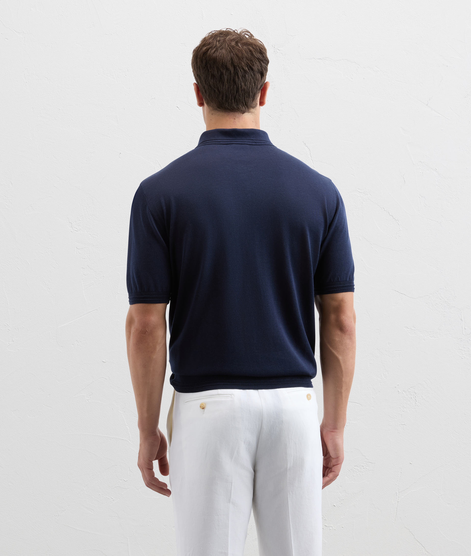 Effortless Polo In Cotton, Silk And Lyocell Navy Blue - Pal Zileri | Official Website