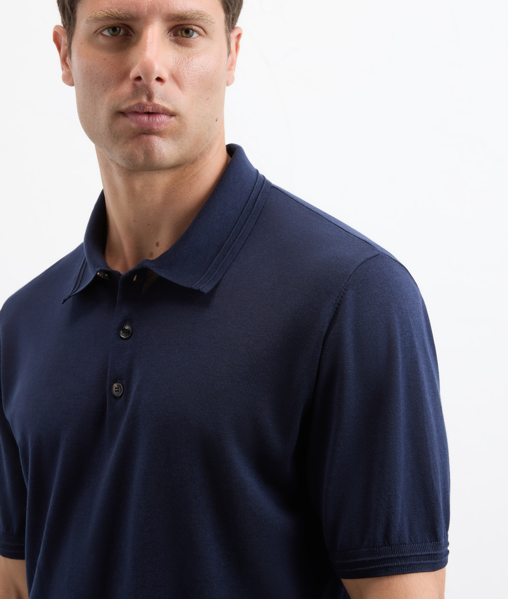 Effortless Polo In Cotton, Silk And Lyocell Navy Blue - Pal Zileri | Official Website