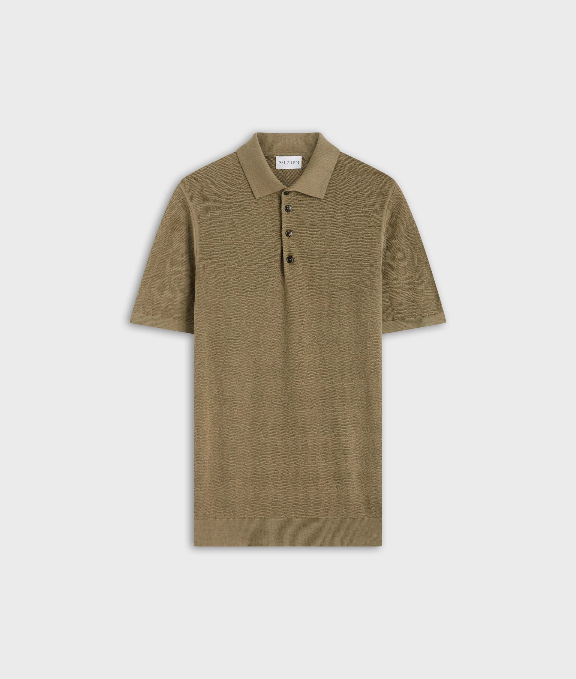 Knit Polo In Pure Cotton Light Green | Pal Zileri