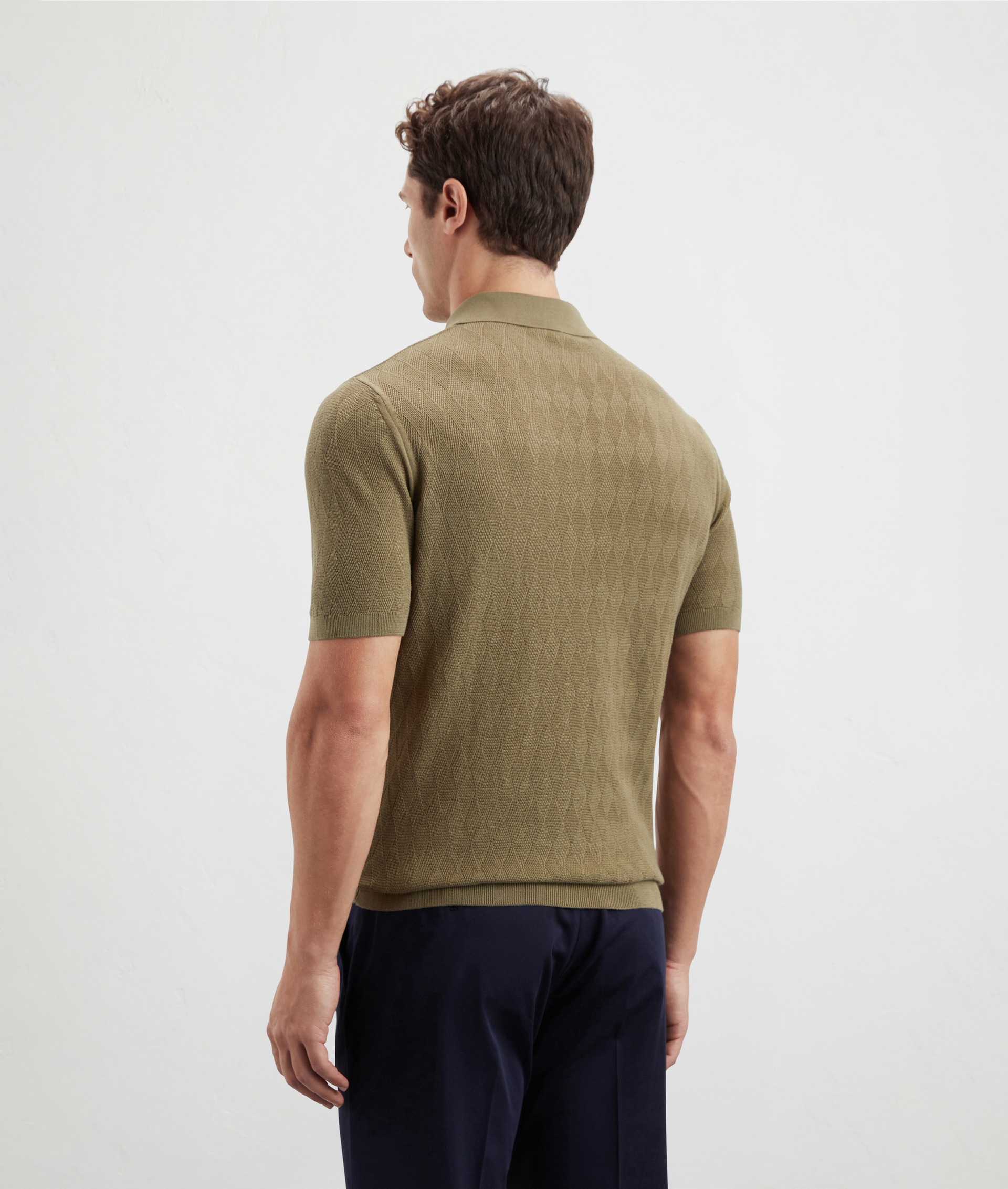 Knit Polo In Pure Cotton Light Green | Pal Zileri