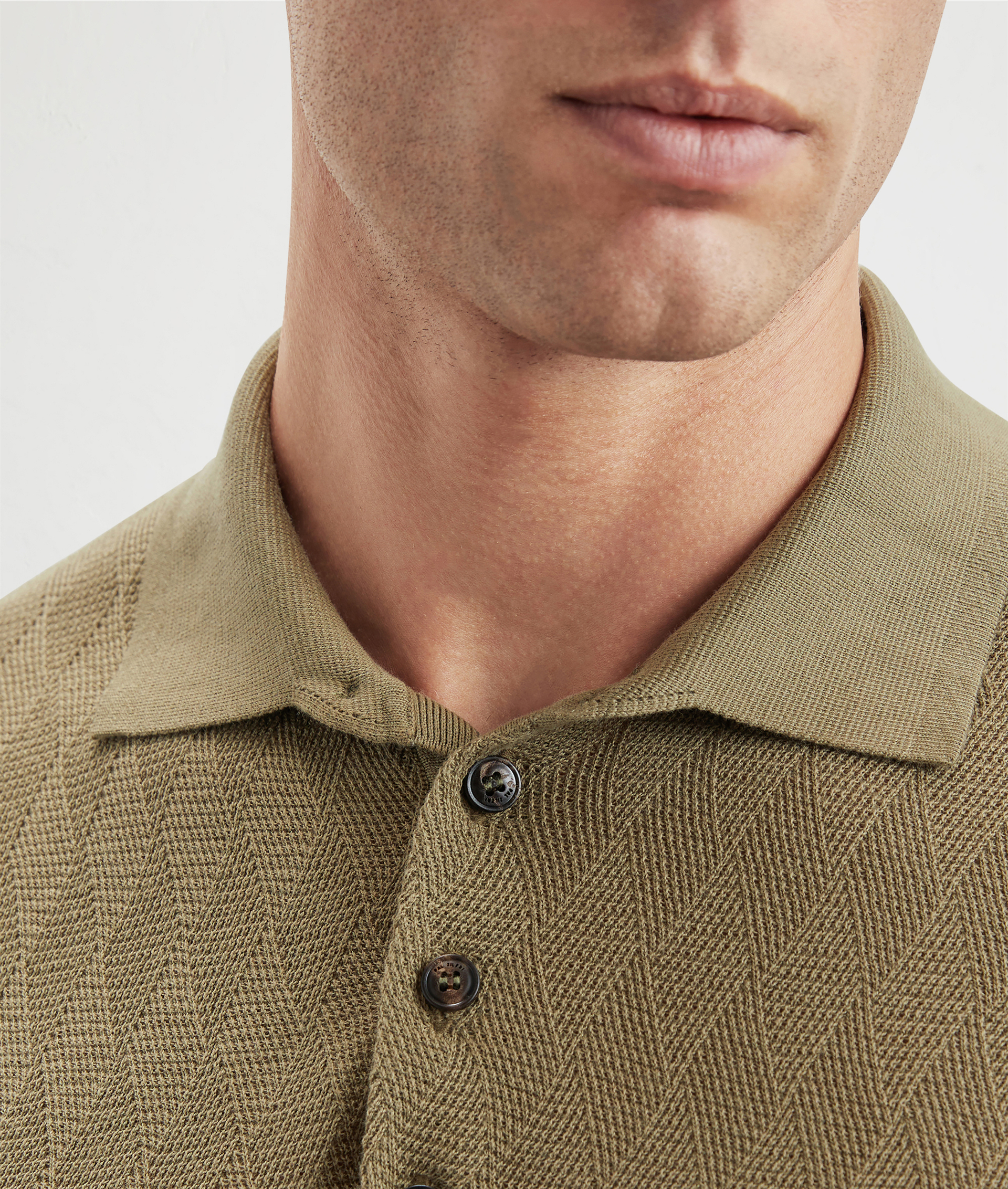 Knit Polo In Pure Cotton Light Green | Pal Zileri