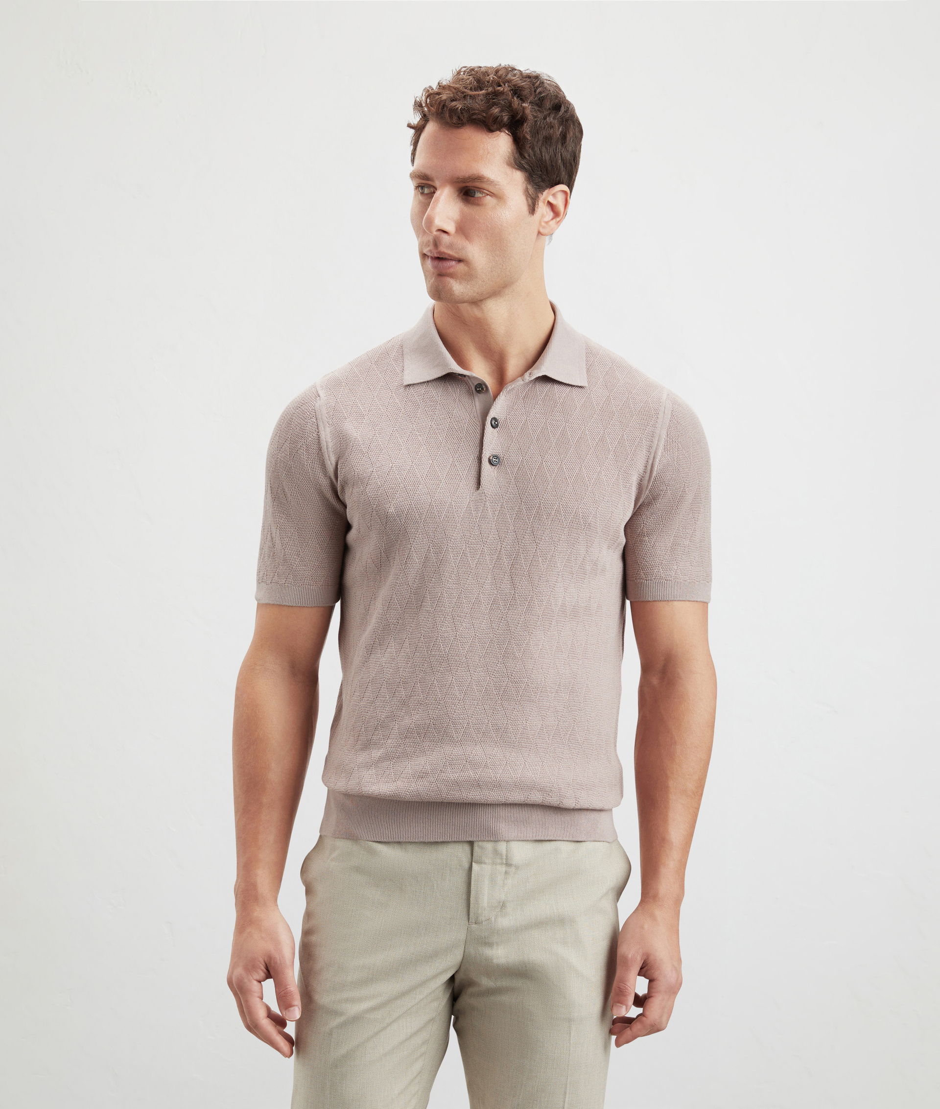 Knitted Polo In Pure Cotton Pink | Pal Zileri