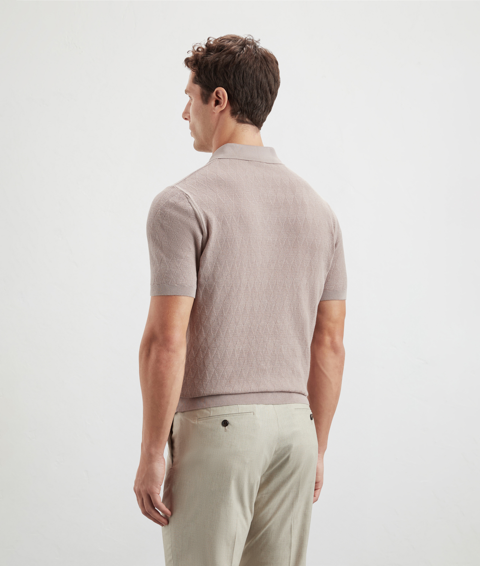Knitted Polo In Pure Cotton Pink | Pal Zileri