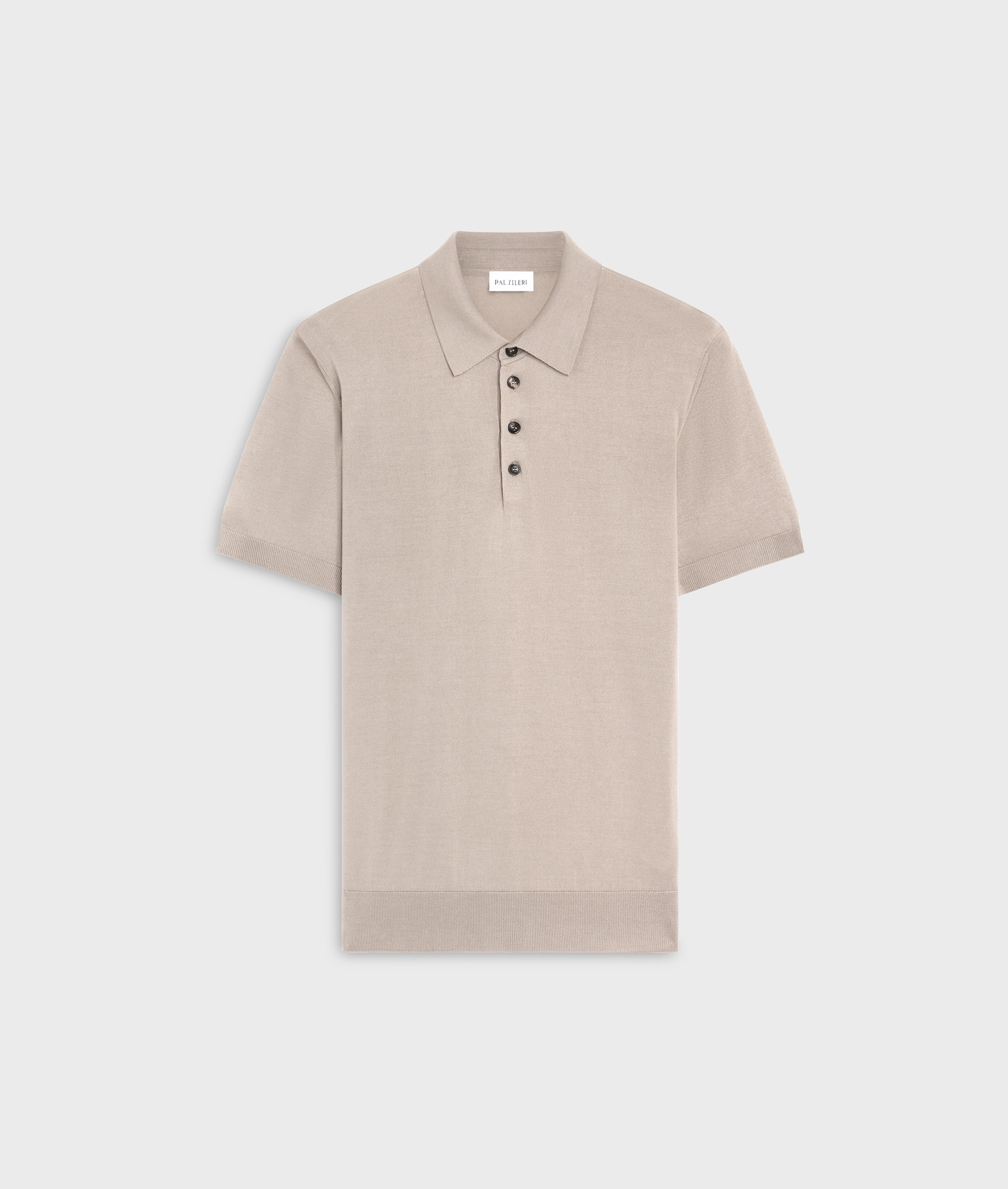 Polo shirt in knitted cotton and silk light brown - Knitwear - Pal Zileri | Official Website