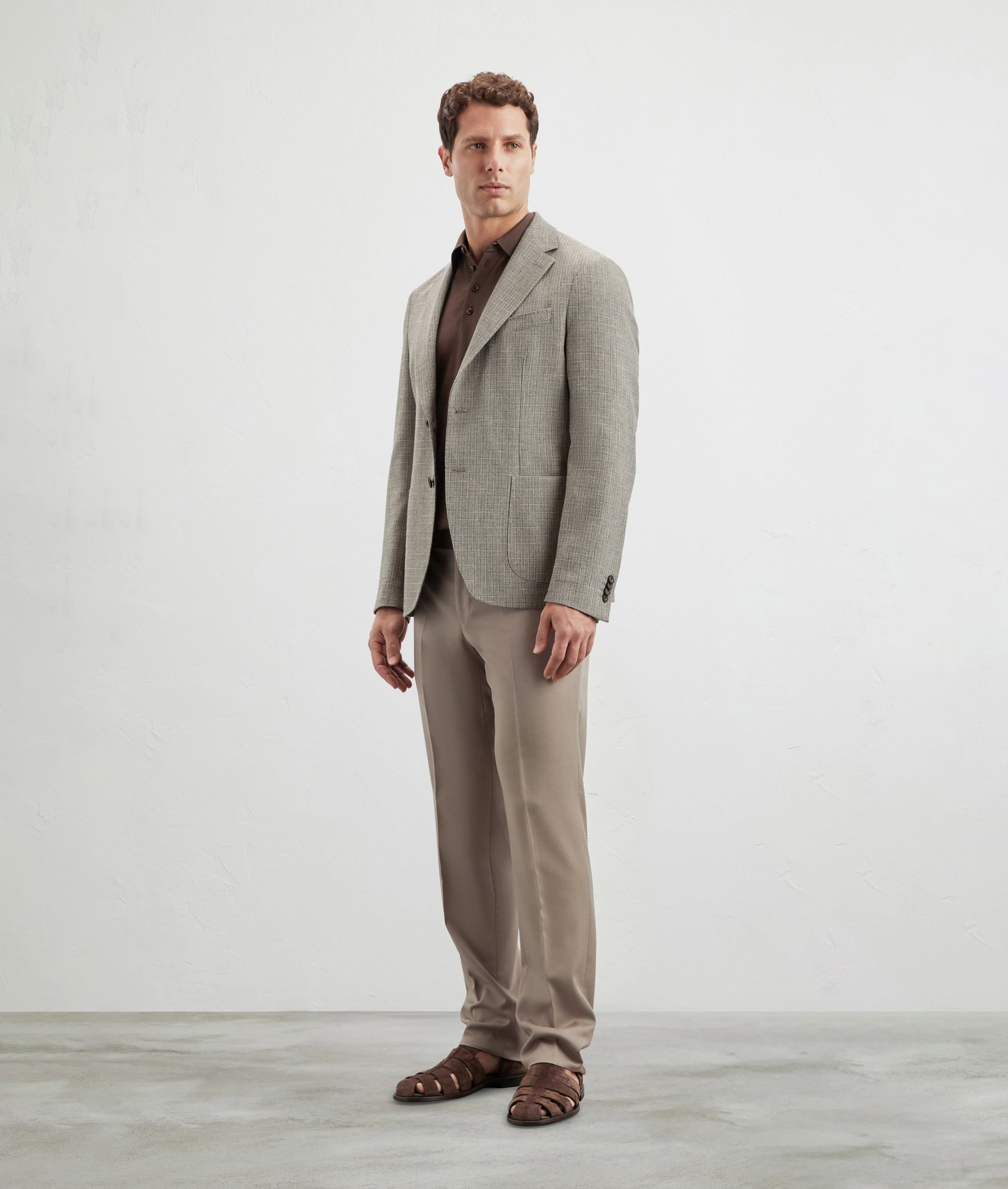 Knit Polo In Silk And Cotton Brown | Pal Zileri