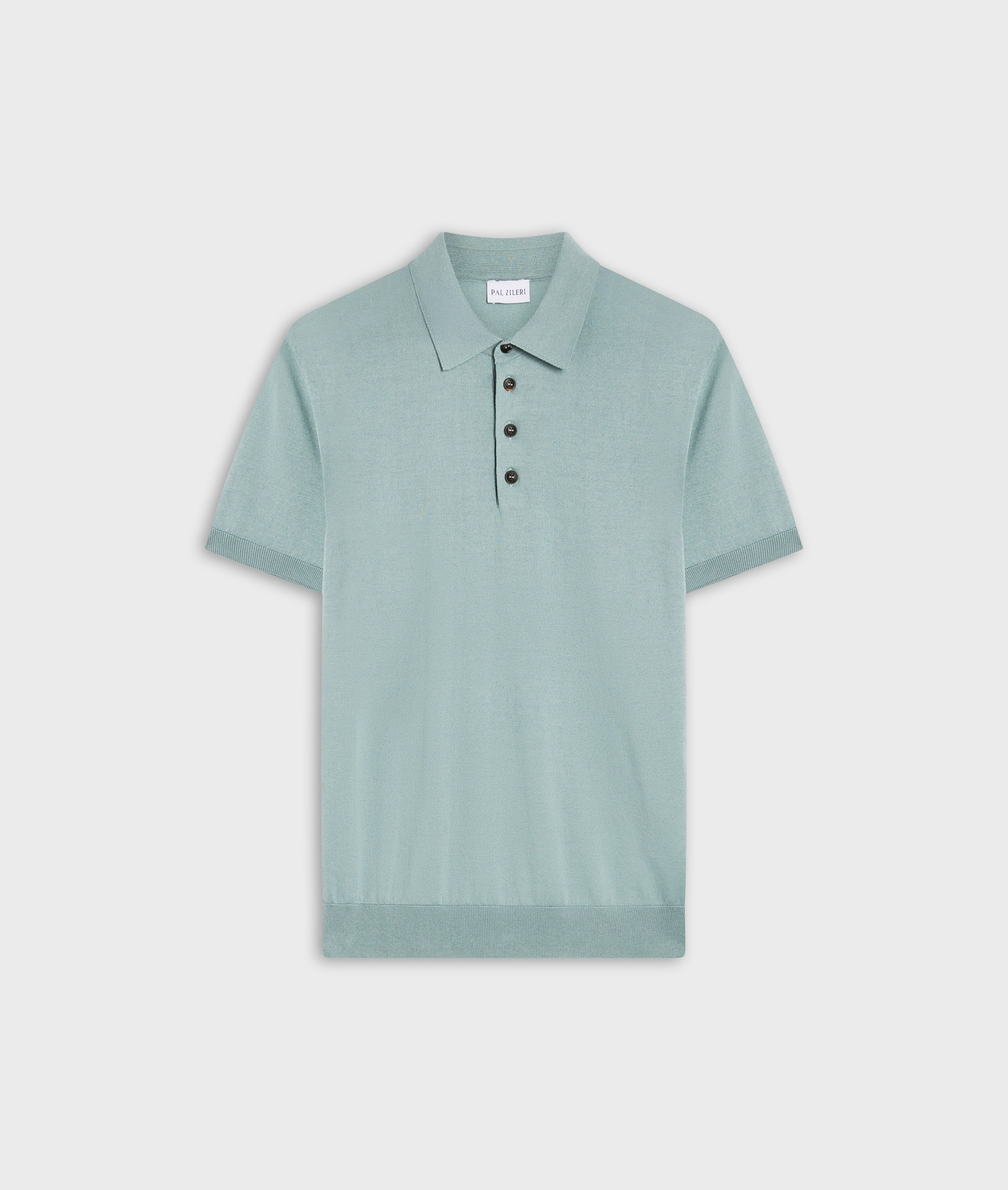 Knit Polo In Silk And Cotton Light Green | Pal Zileri