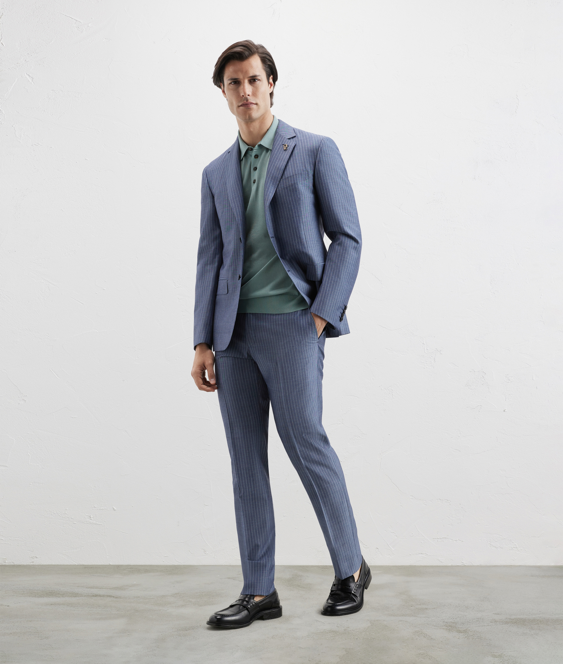 Knit Polo In Silk And Cotton Light Green | Pal Zileri