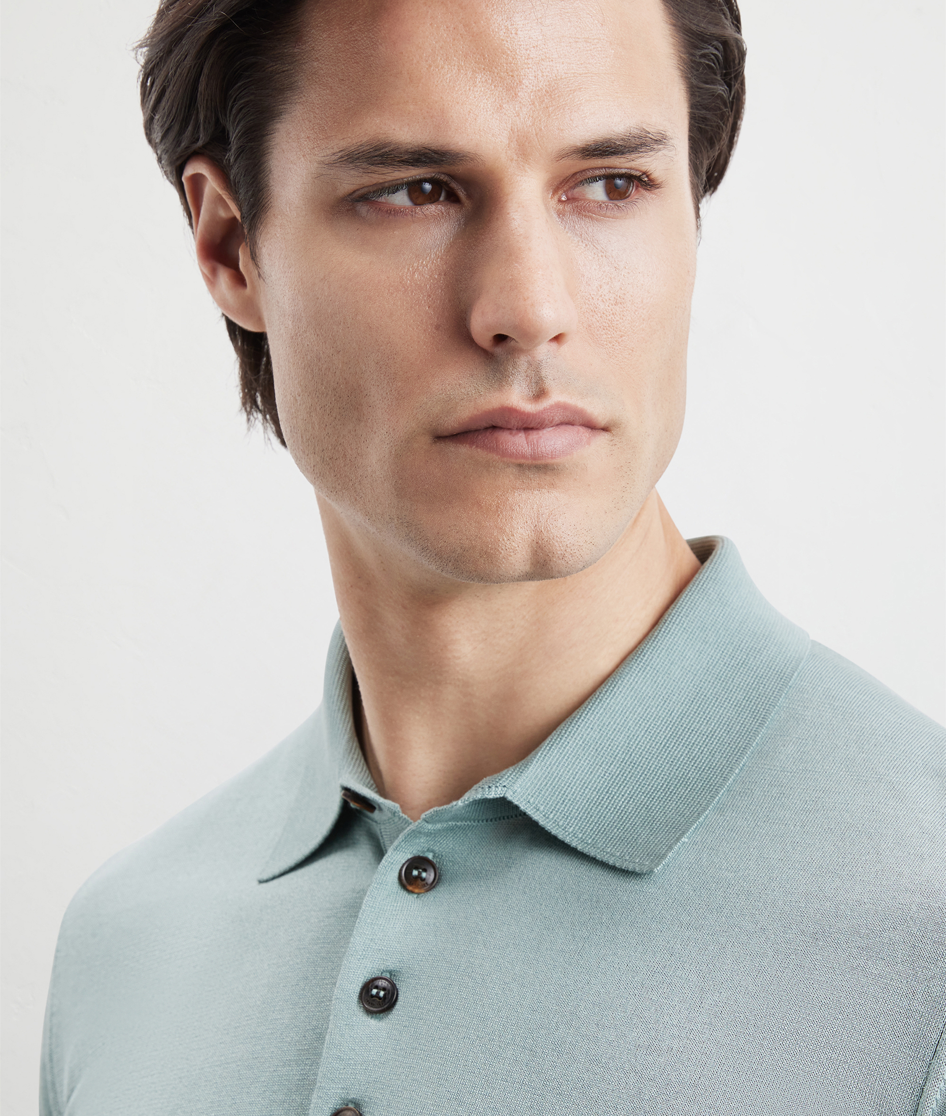 Knit Polo In Silk And Cotton Light Green | Pal Zileri