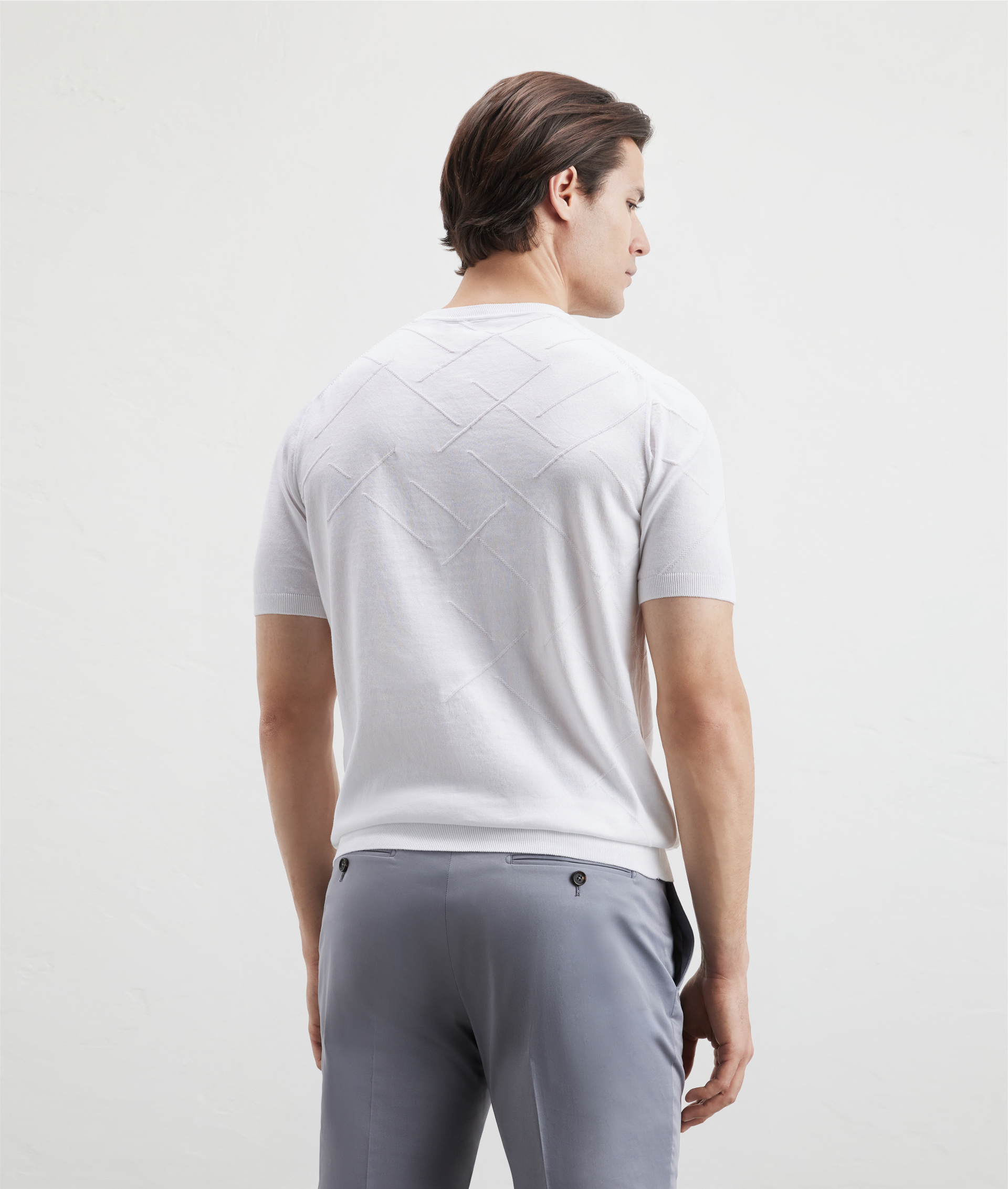Crewneck Sweater In Pure Cotton Light Blue | Pal Zileri