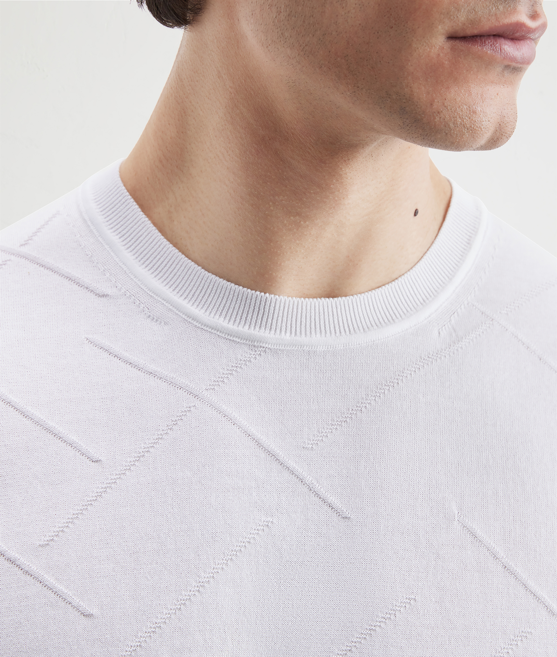 Crewneck Sweater In Pure Cotton Light Blue | Pal Zileri