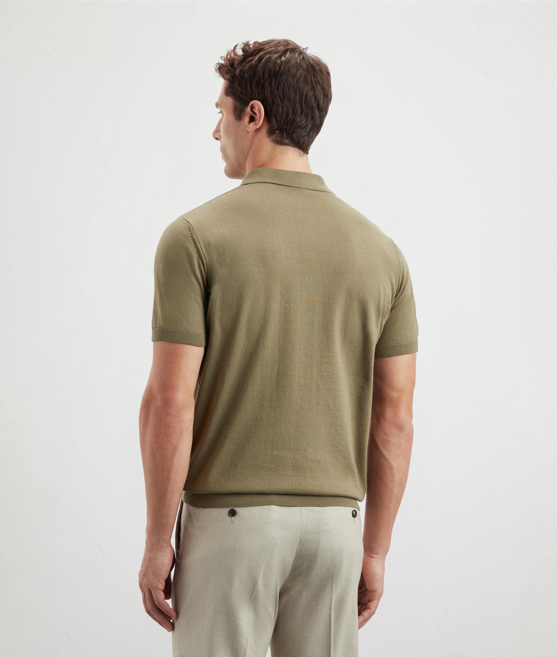Knitted Polo In Pure Cotton Light Green | Pal Zileri