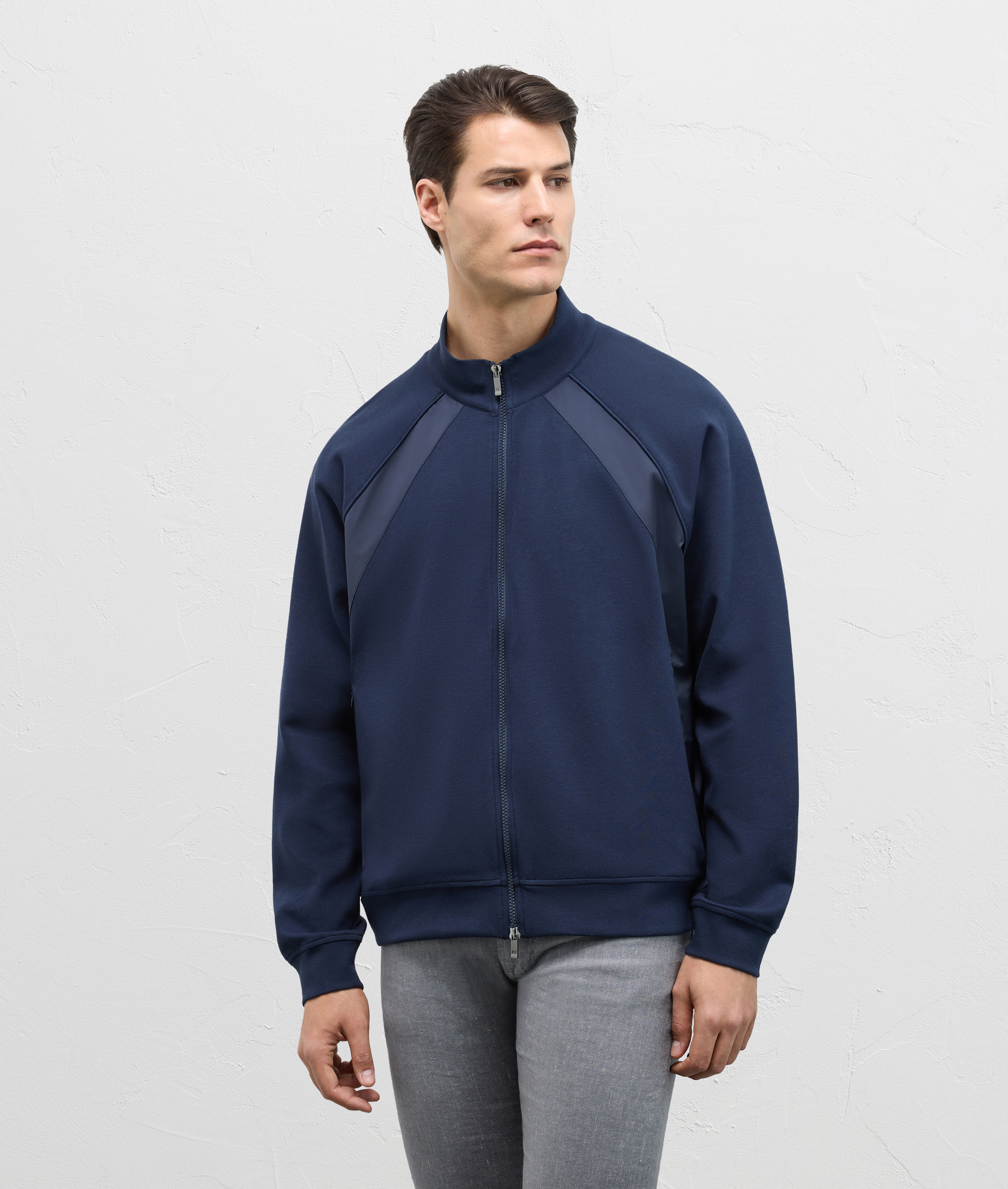 Sporty Sweatshirt In Cotton And Nylon Blue Navy | Pal Zileri