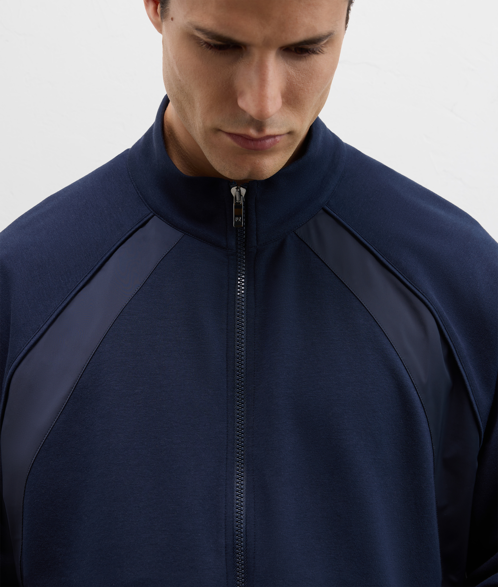 Sporty Sweatshirt In Cotton And Nylon Blue Navy | Pal Zileri
