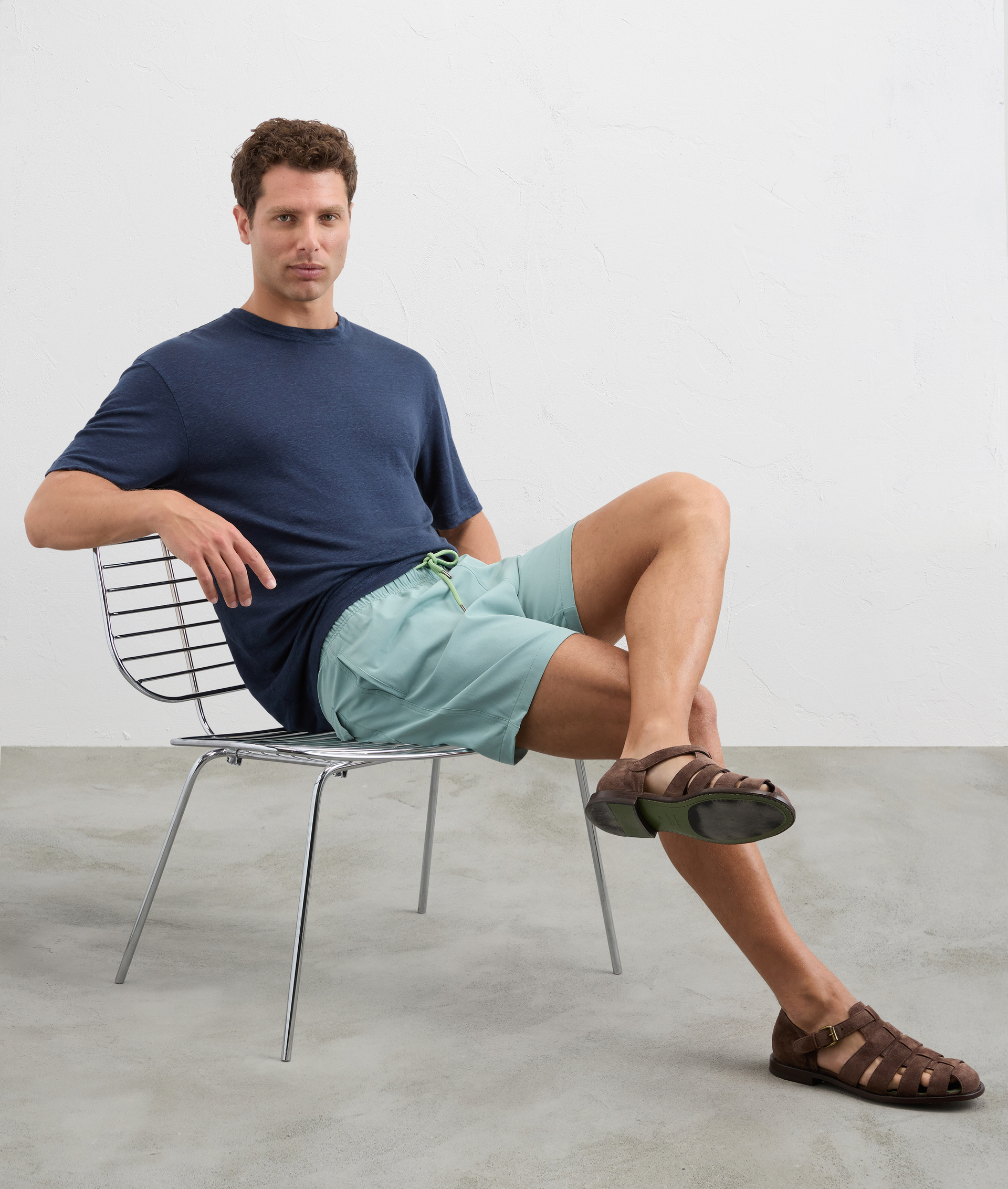 Tshirt In Jersey Di Lino Blu Navy - T-Shirts e Polo - Pal Zileri | Official Website