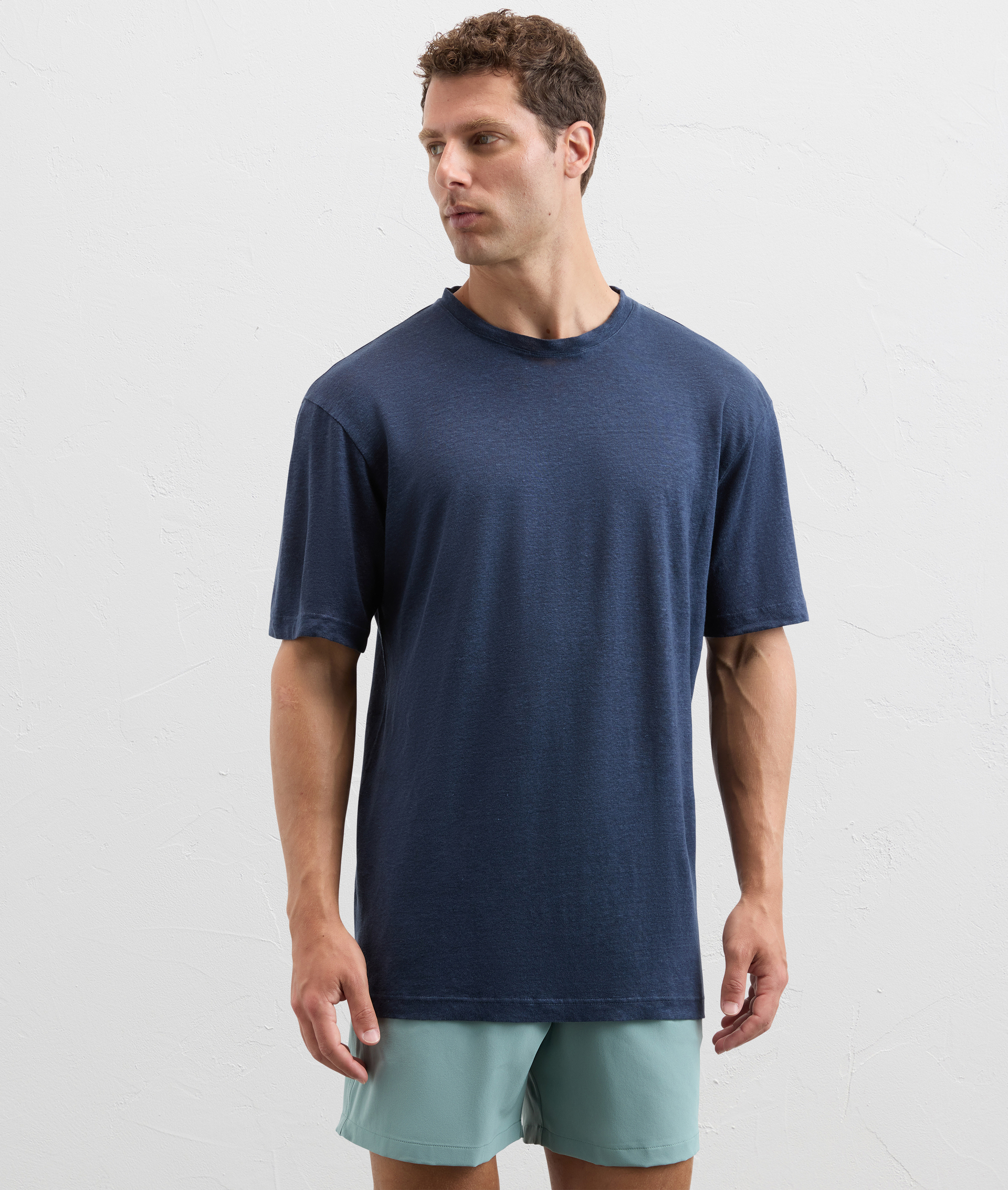 Tshirt In Linen Jersey Blue Navy - Pal Zileri | Official Website