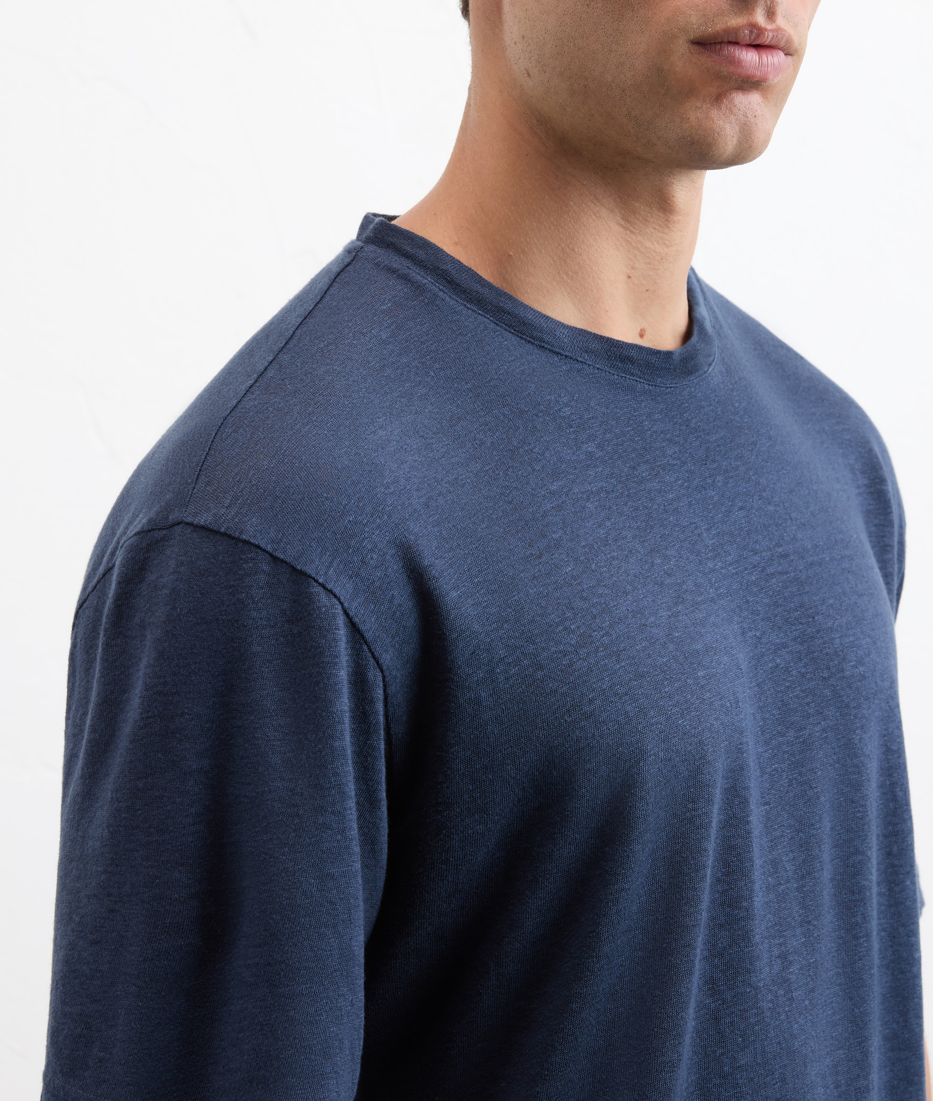 Tshirt In Linen Jersey Blue Navy - Pal Zileri | Official Website