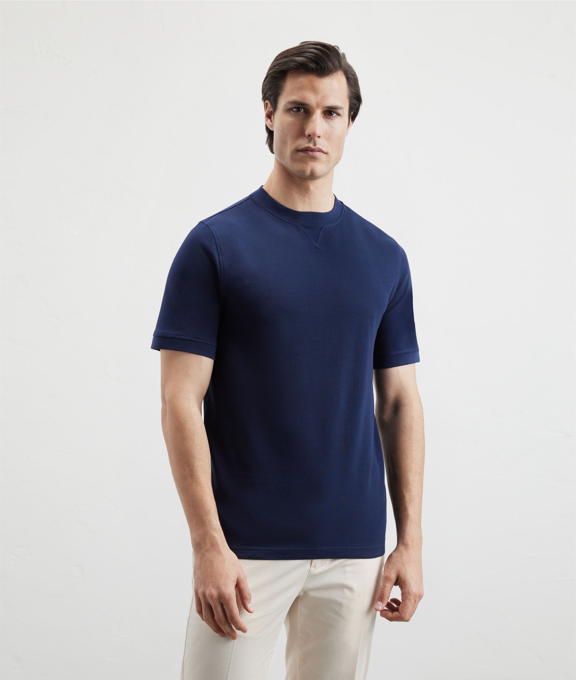 Active Tshirt In Pure Cotton Blue Navy | Pal Zileri