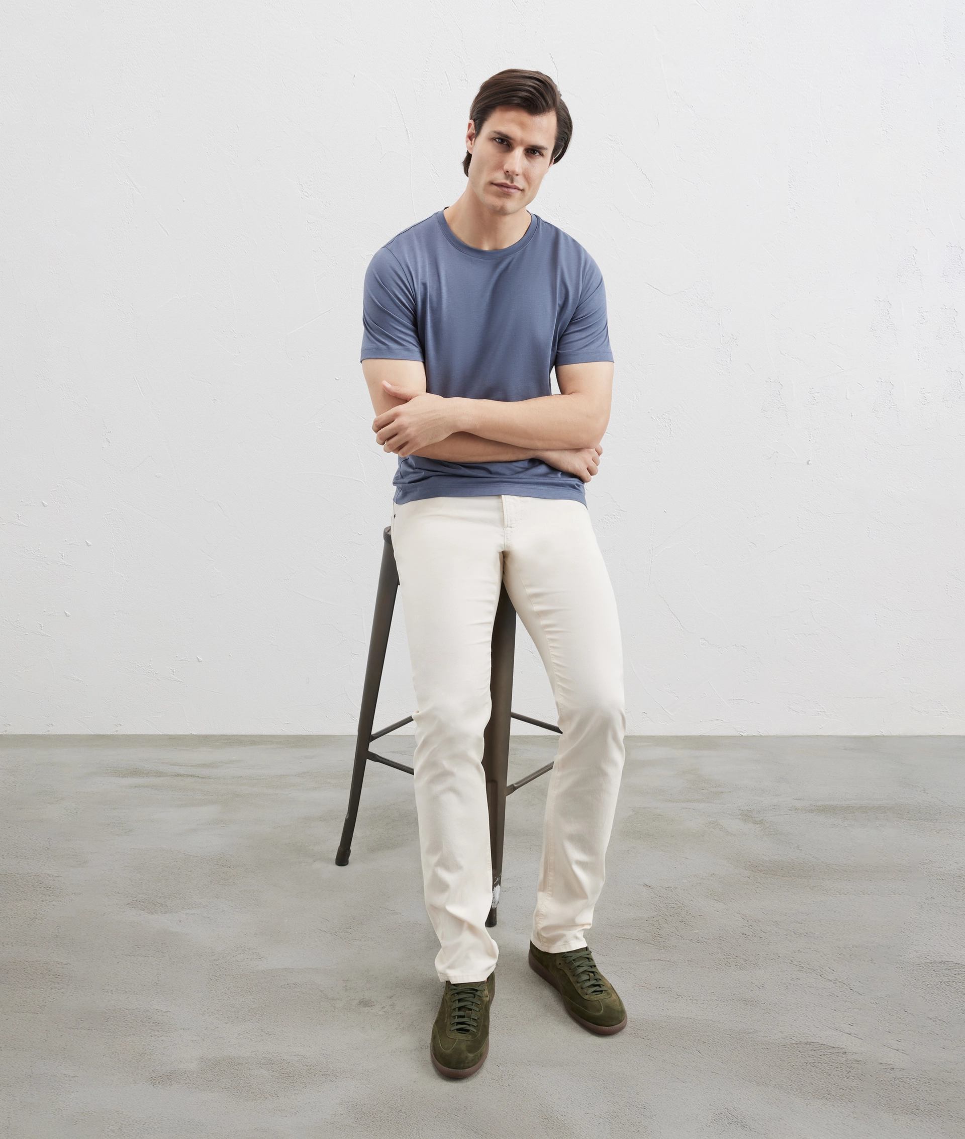 Effortless Tshirt In Cotton And Lyocell Light Blue | Pal Zileri