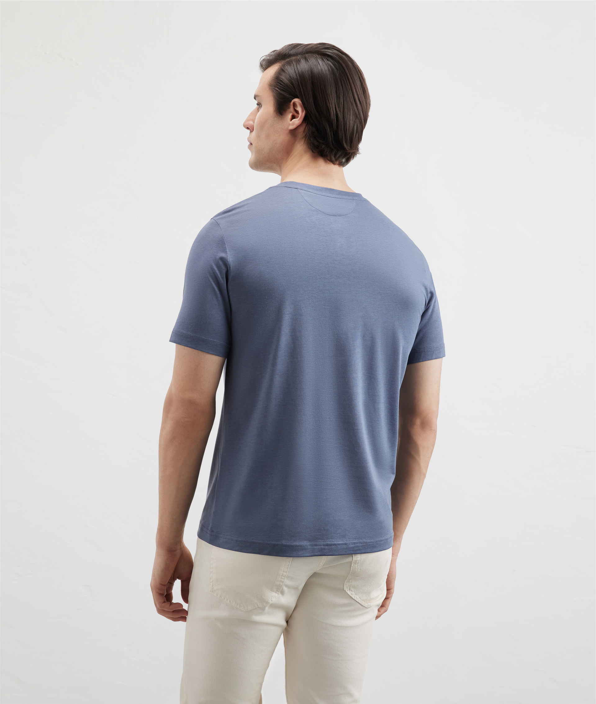 Effortless Tshirt In Cotton And Lyocell Light Blue | Pal Zileri