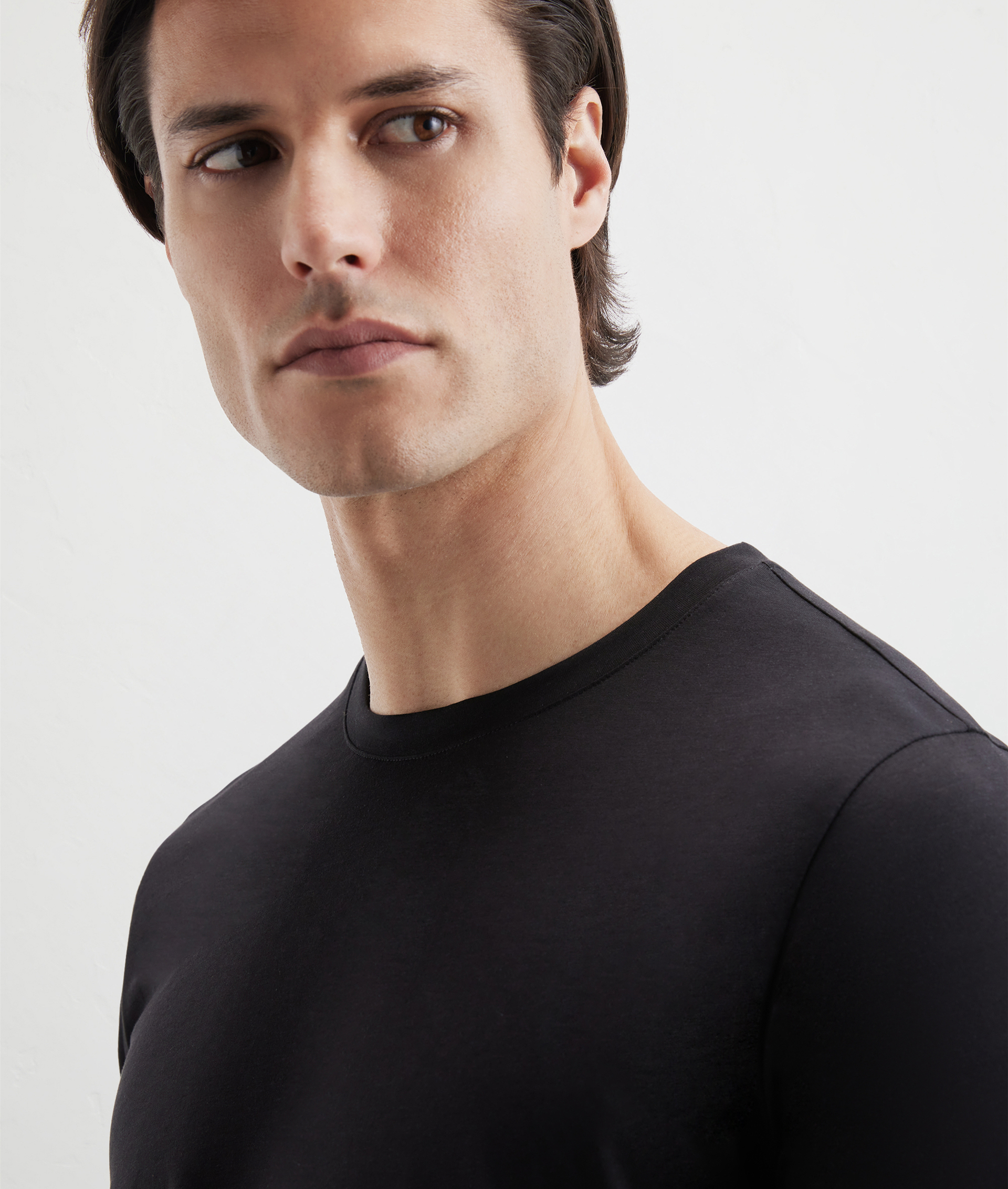 Effortless Tshirt In Cotton And Lyocell Black | Pal Zileri