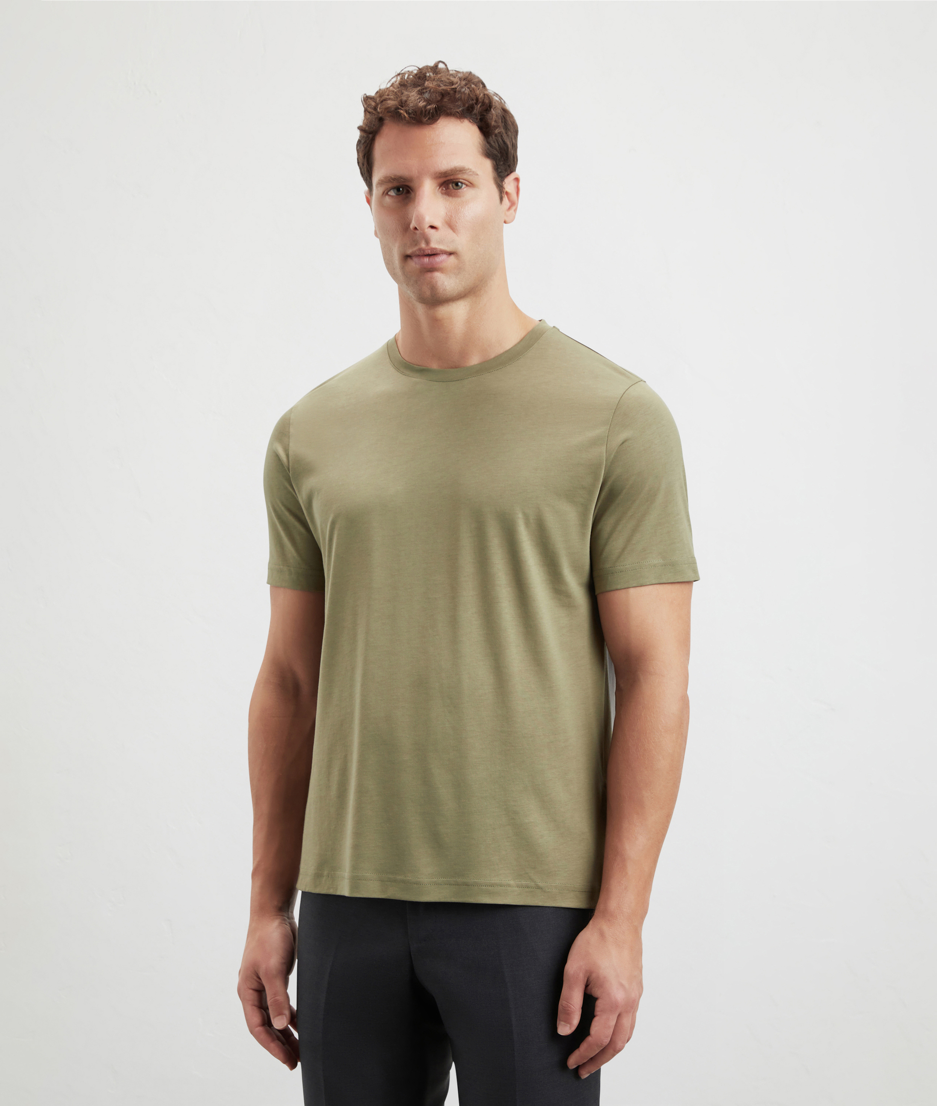 Effortless Tshirt In Cotton And Lyocell Light Green | Pal Zileri