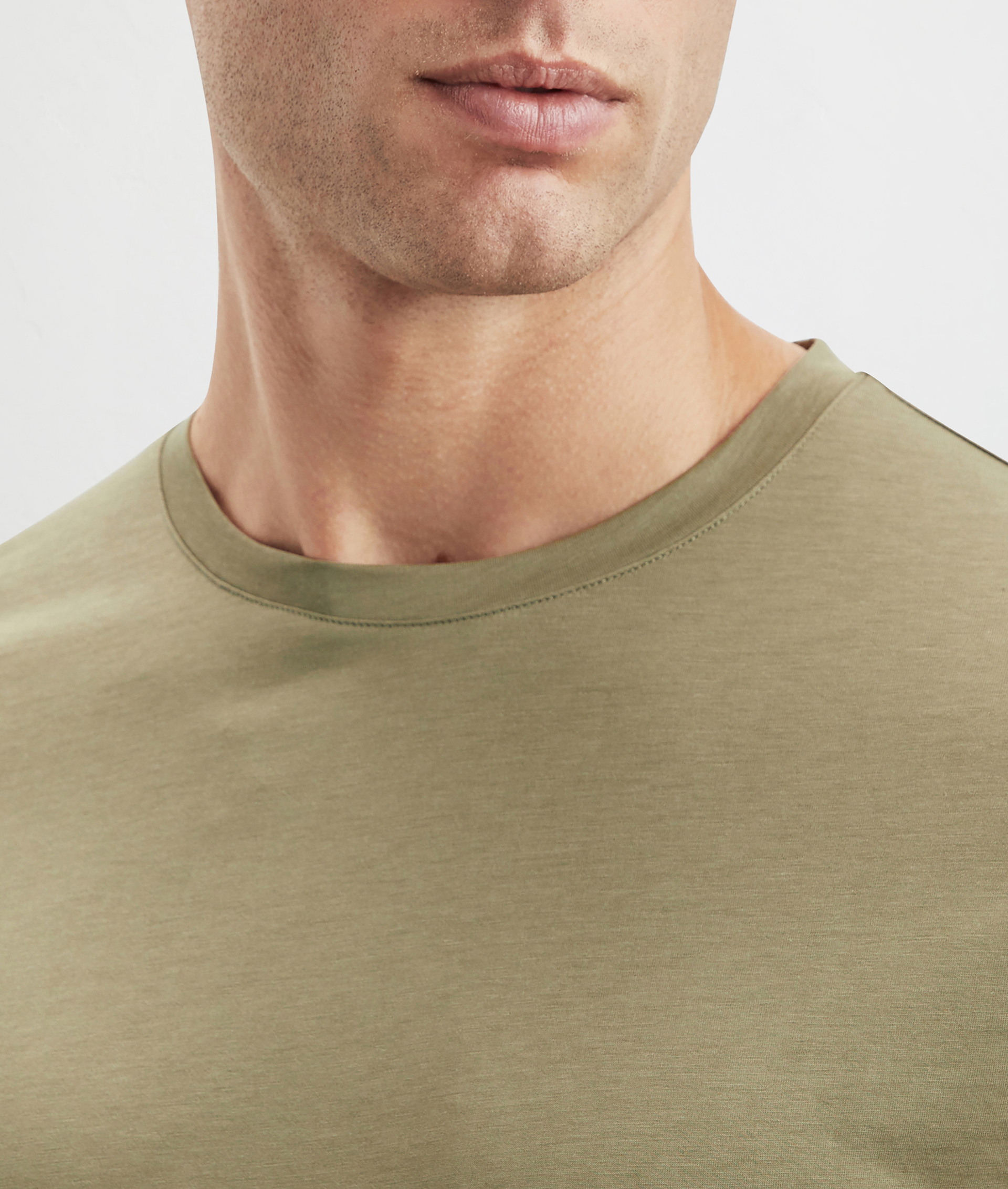 Effortless Tshirt In Cotton And Lyocell Light Green | Pal Zileri