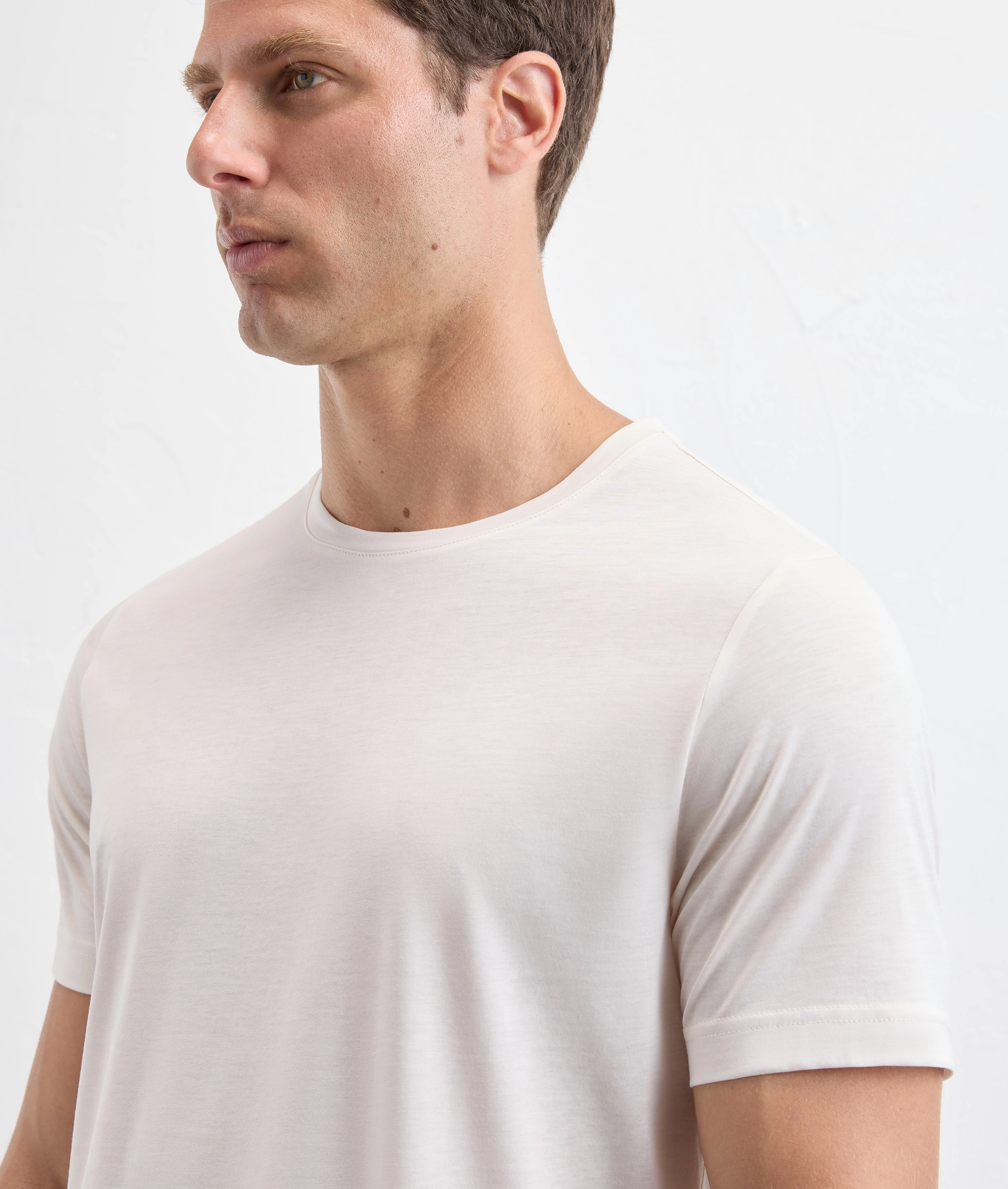 Effortless Tshirt In Cotton And Lyocell White - Pal Zileri | Official Website