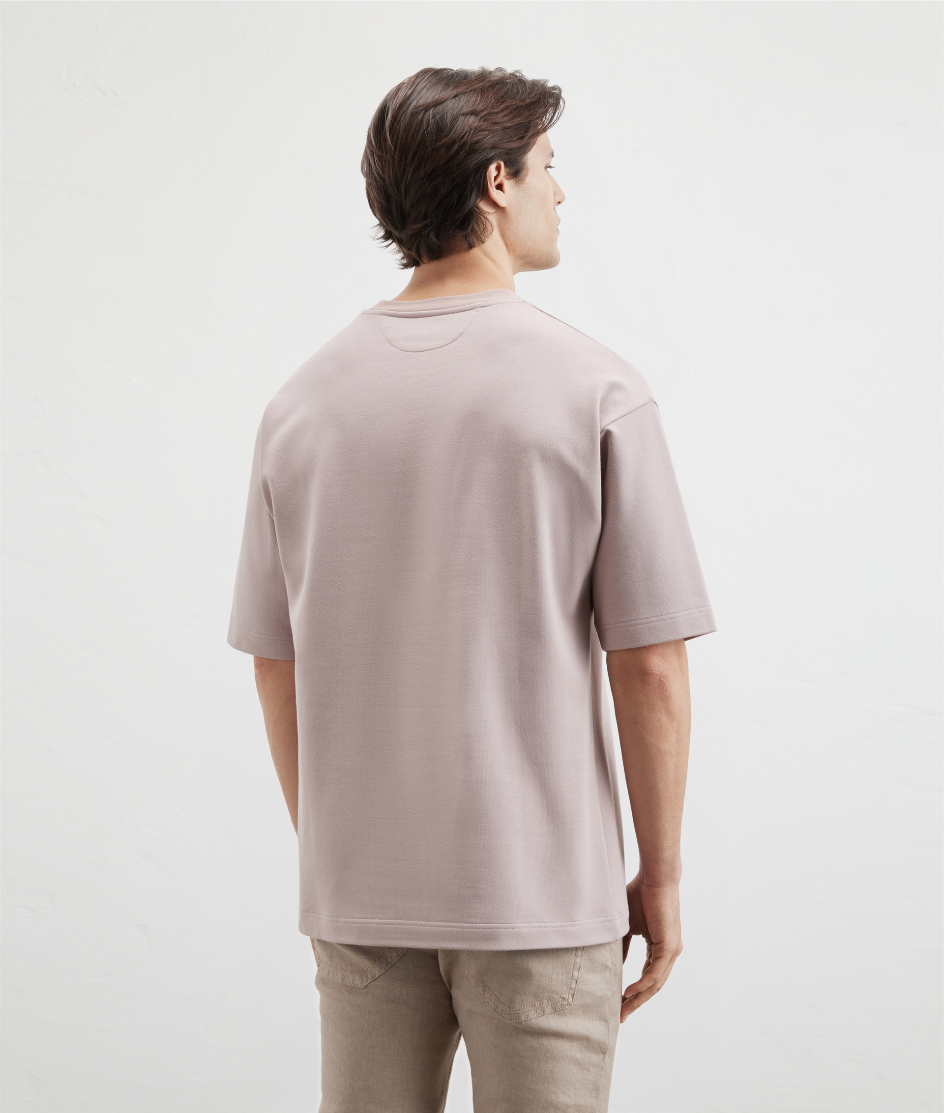 Loose Fit Tshirt In Stretch Cotton And Modal Pink | Pal Zileri
