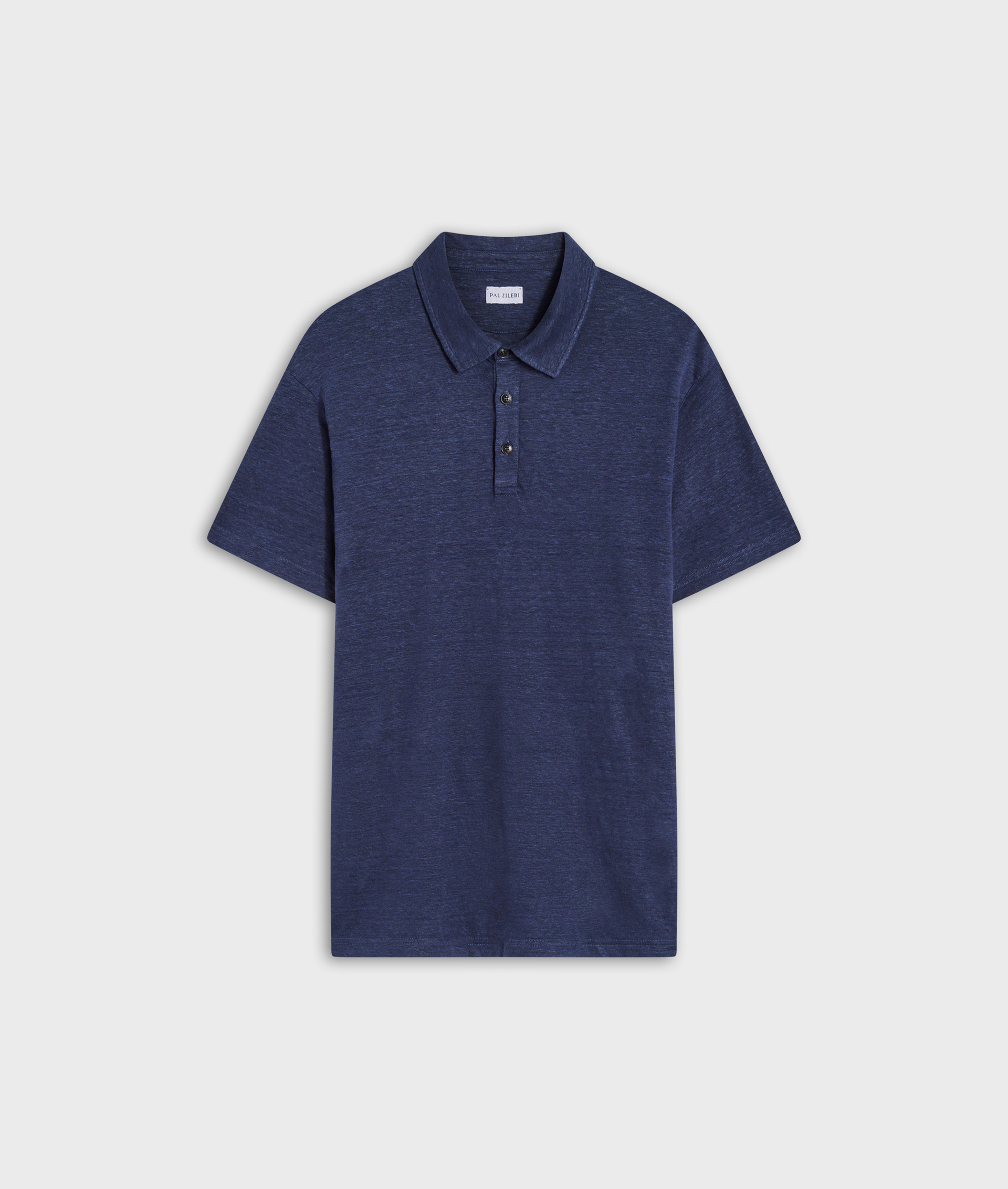 Polo In Linen Jersey Blue Navy | Pal Zileri