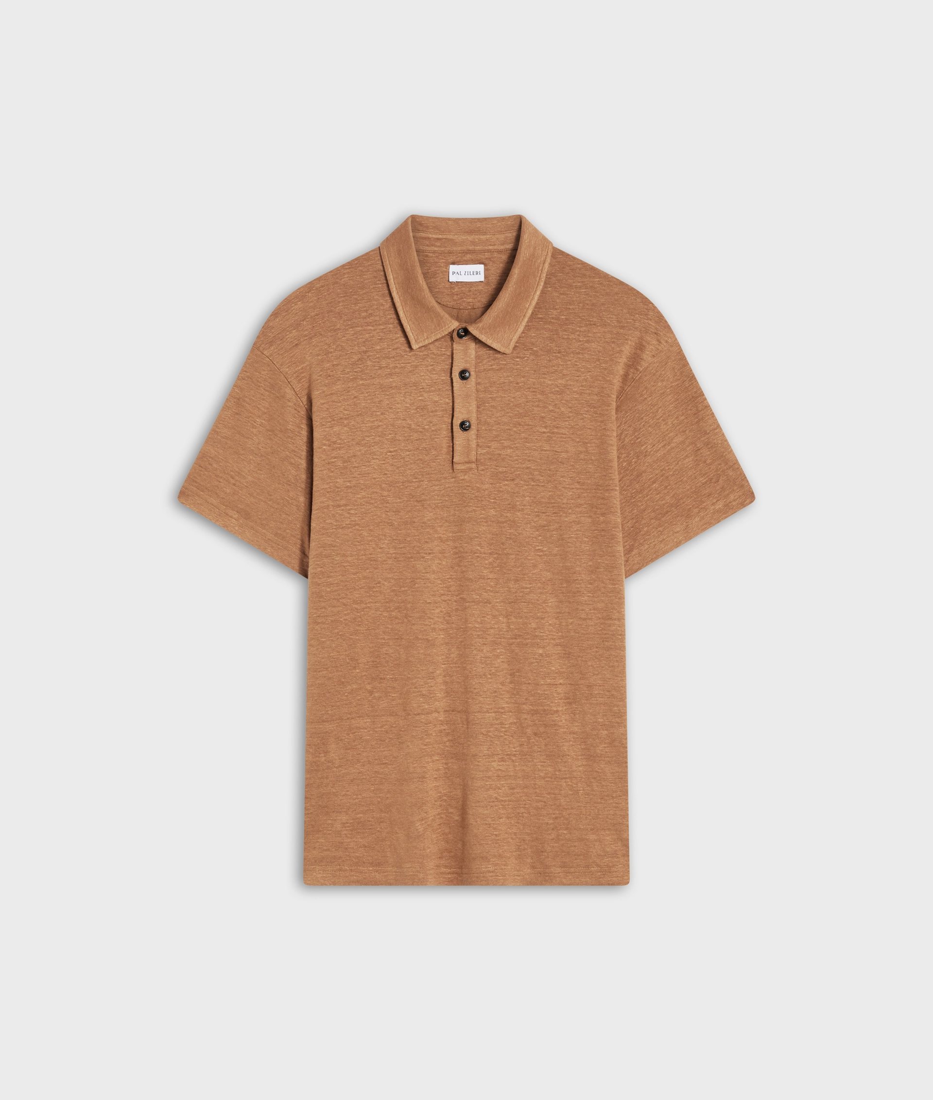 Polo In Linen Jersey Light Brown | Pal Zileri