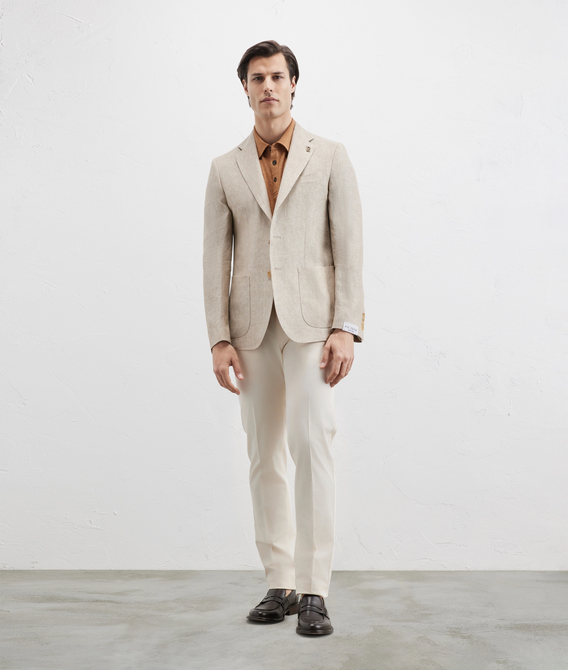 Polo In Linen Jersey Light Brown | Pal Zileri