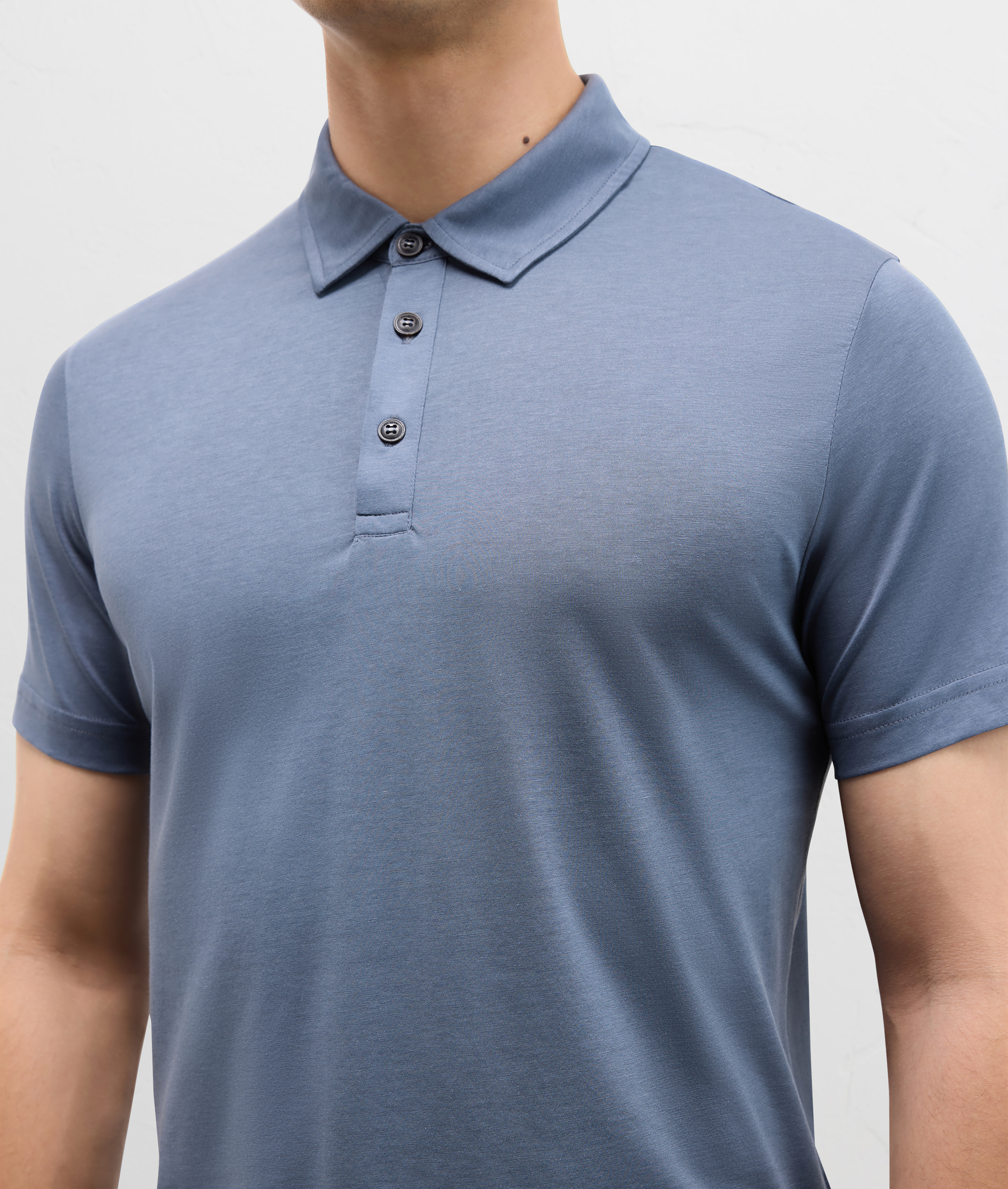 Polo in jersey di cotone e lyocell azzurra | Pal Zileri