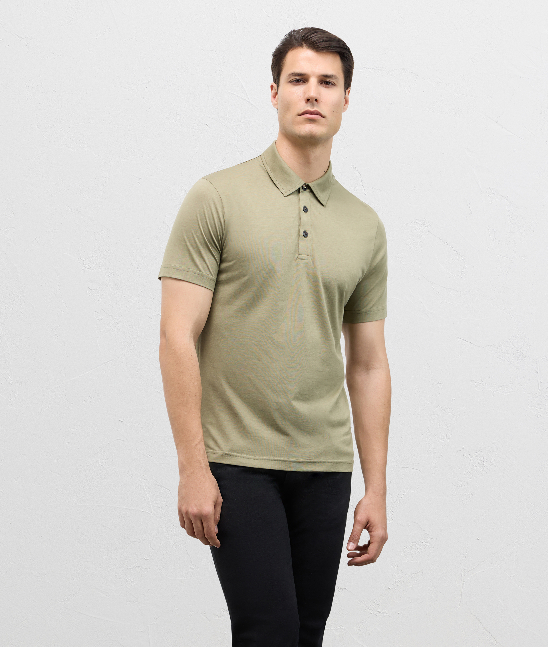 Polo shirt in cotton and lyocell jersey light green | Pal Zileri