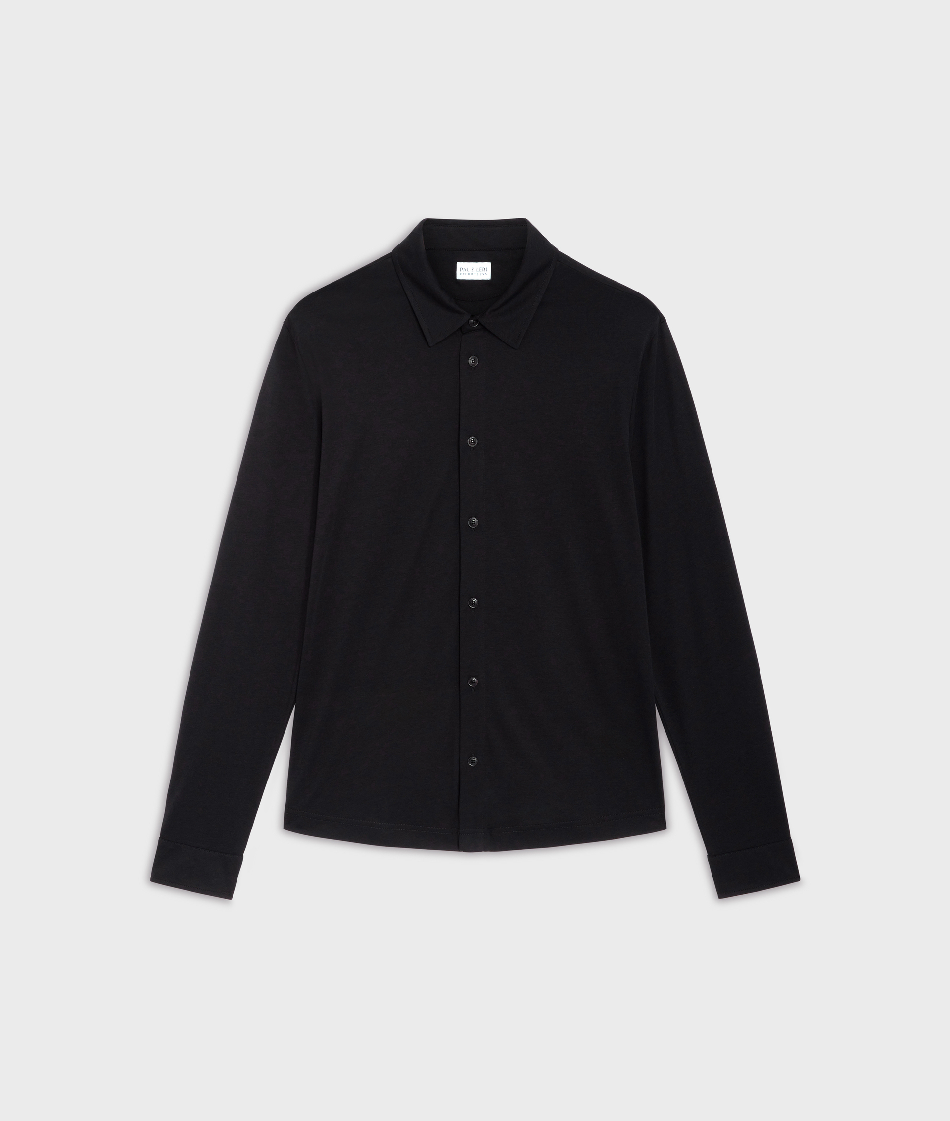 Shirt in cotton and lyocell jersey black - Pal Zileri | Official Website