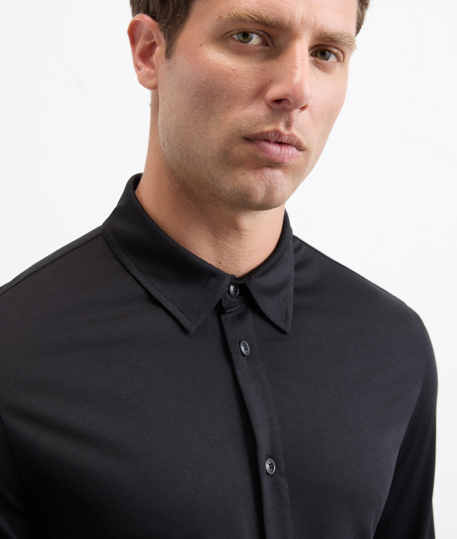 Shirt in cotton and lyocell jersey black - Pal Zileri | Official Website