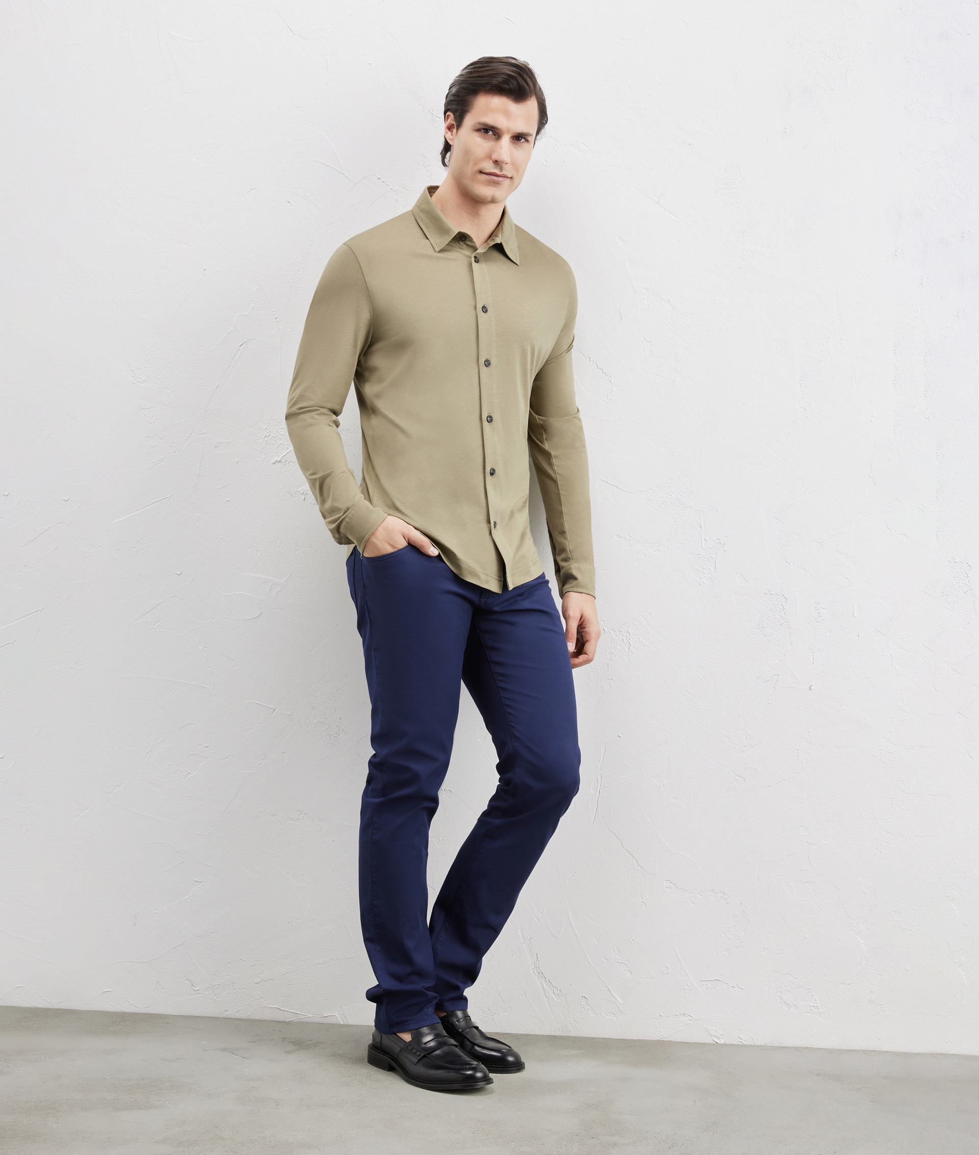 Shirt In Cotton And Lyocell Light Green | Pal Zileri