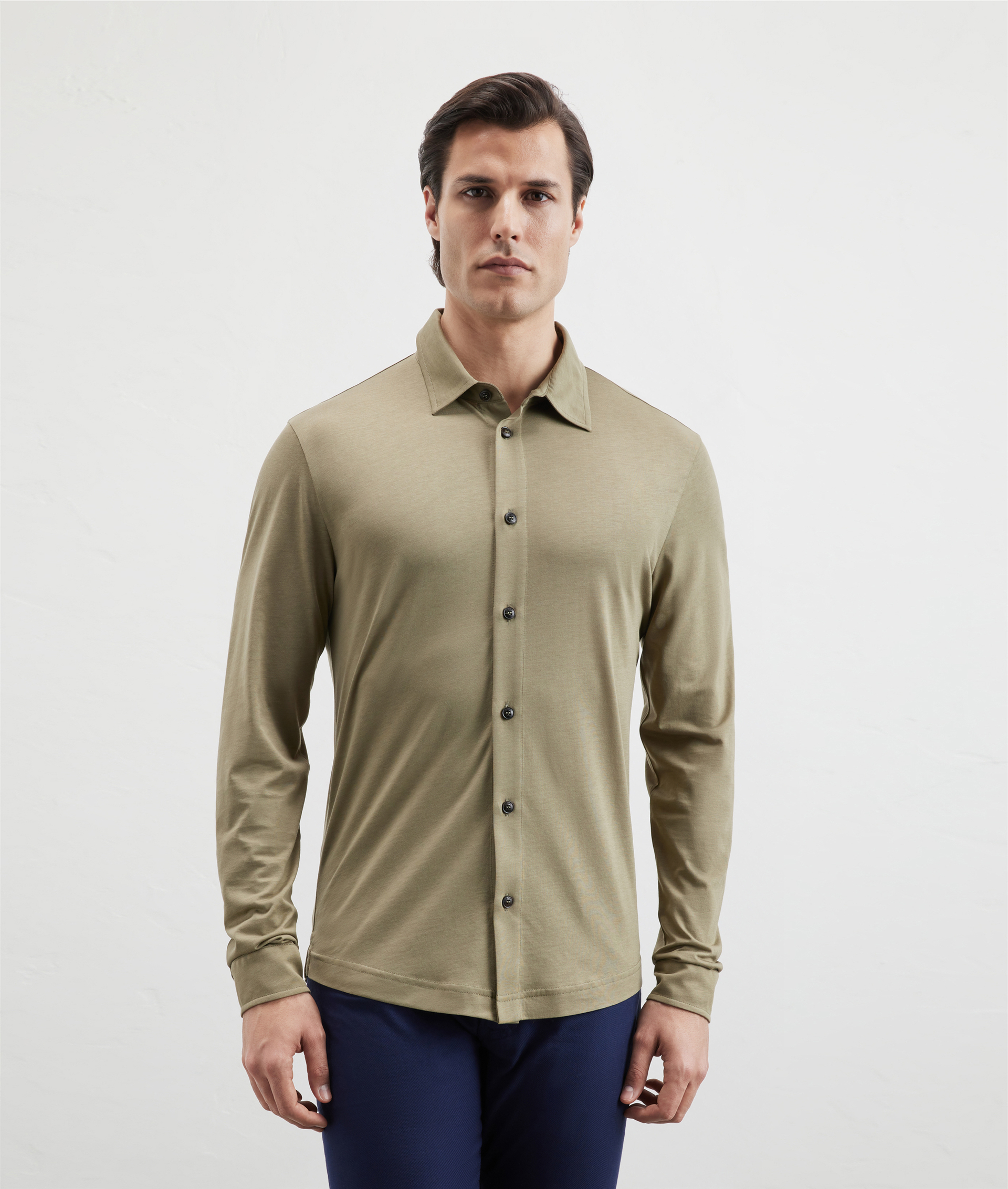 Shirt In Cotton And Lyocell Light Green | Pal Zileri