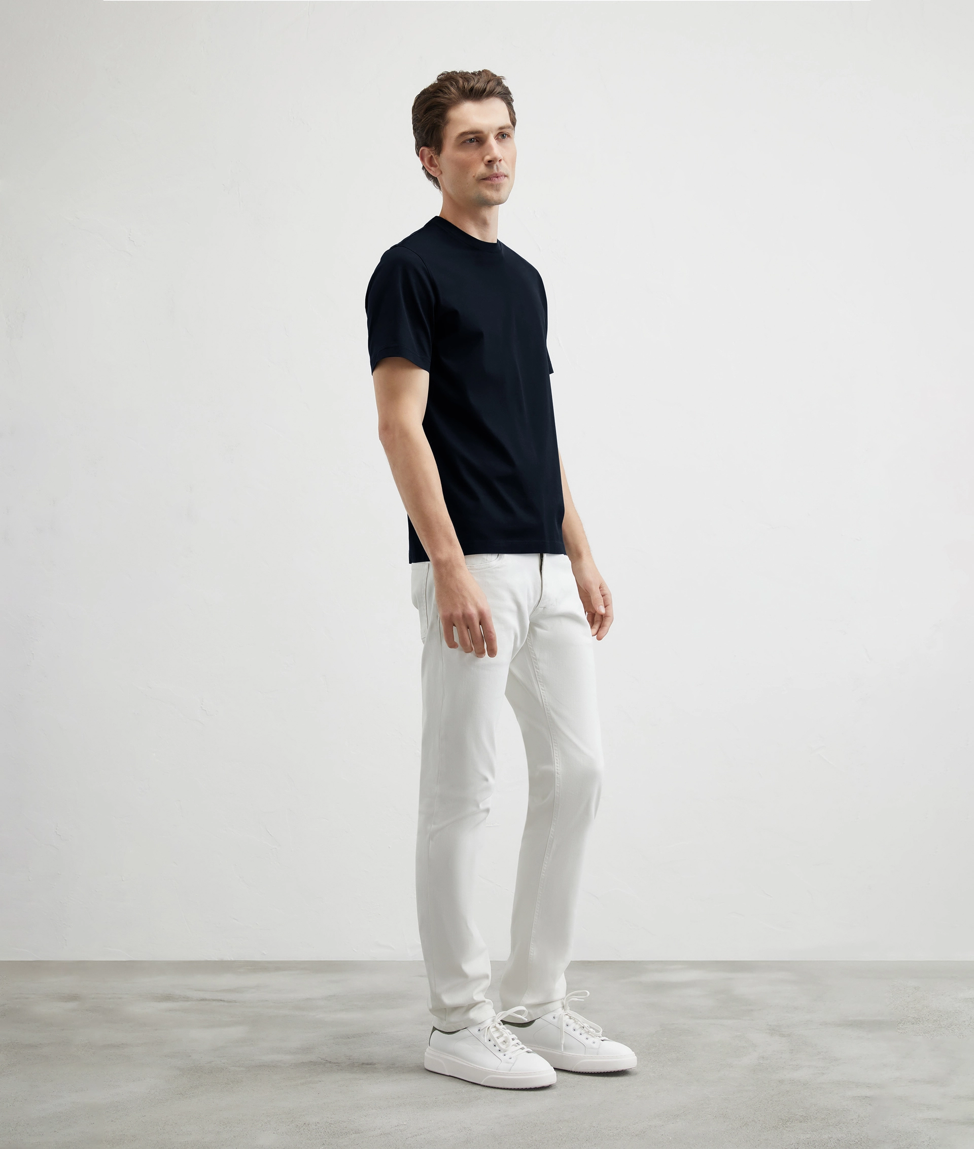 Tshirt In Mercerized Cotton Blue Navy | Pal Zileri