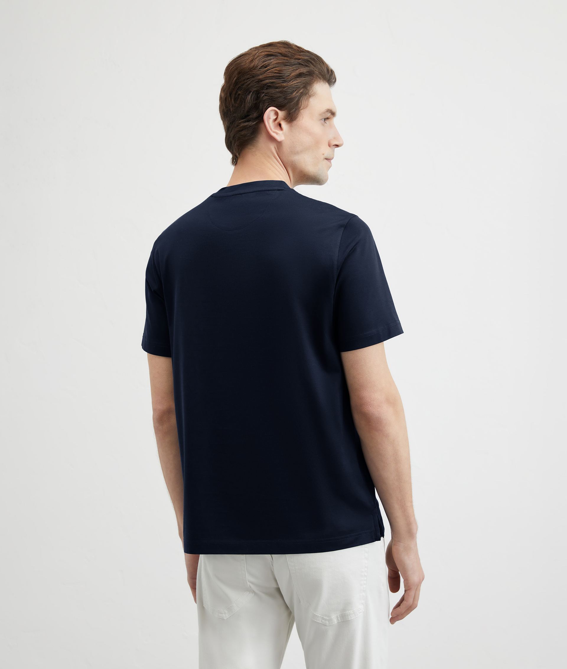 Tshirt In Mercerized Cotton Blue Navy | Pal Zileri