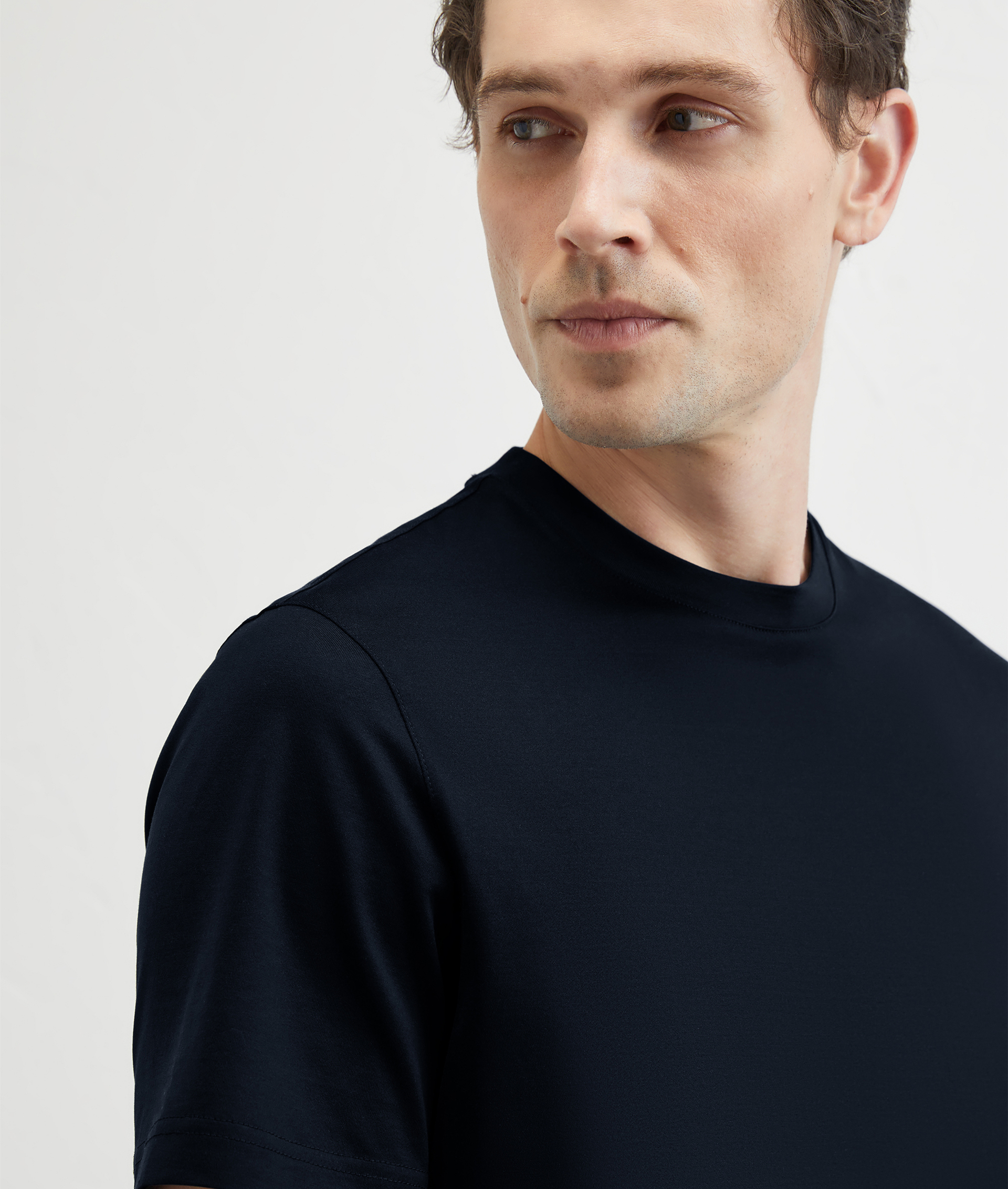Tshirt In Mercerized Cotton Blue Navy | Pal Zileri