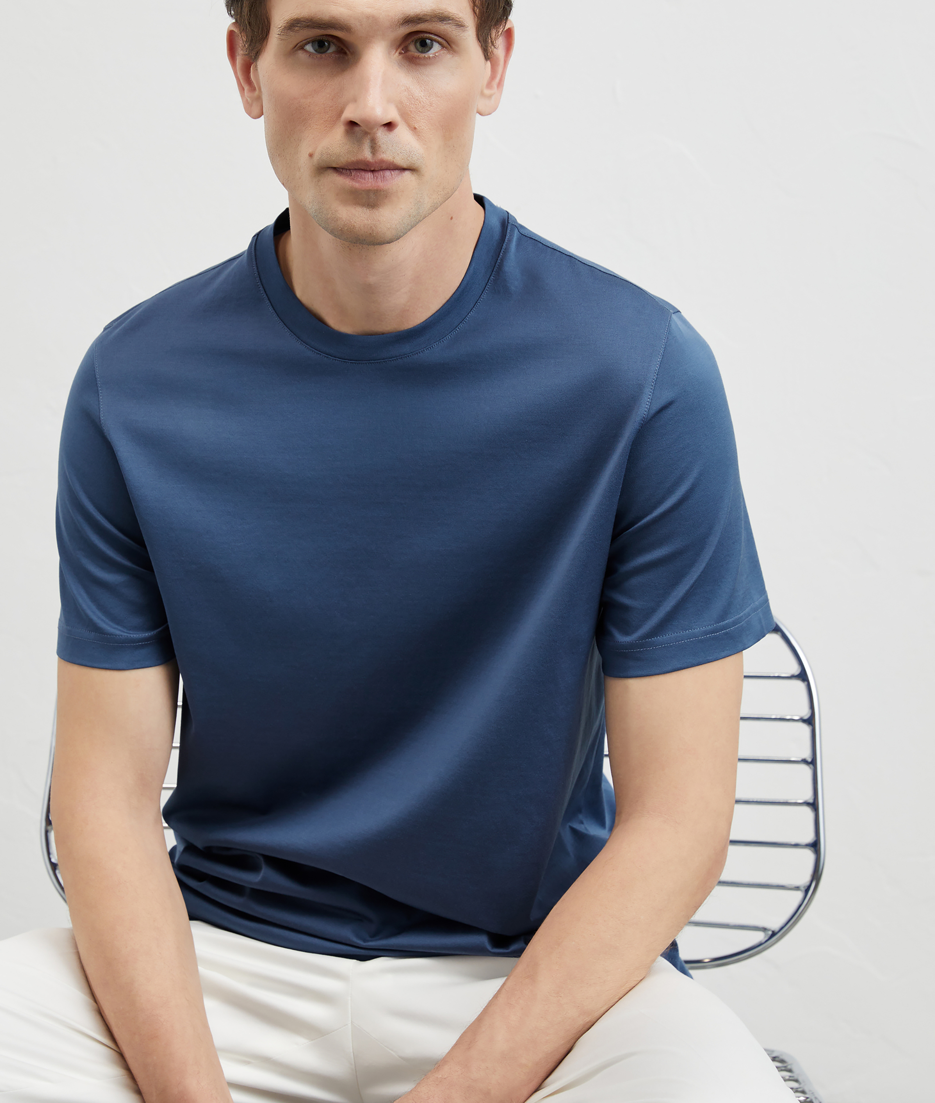 Tshirt In Cotone Mercerizzato Azzurro | Pal Zileri