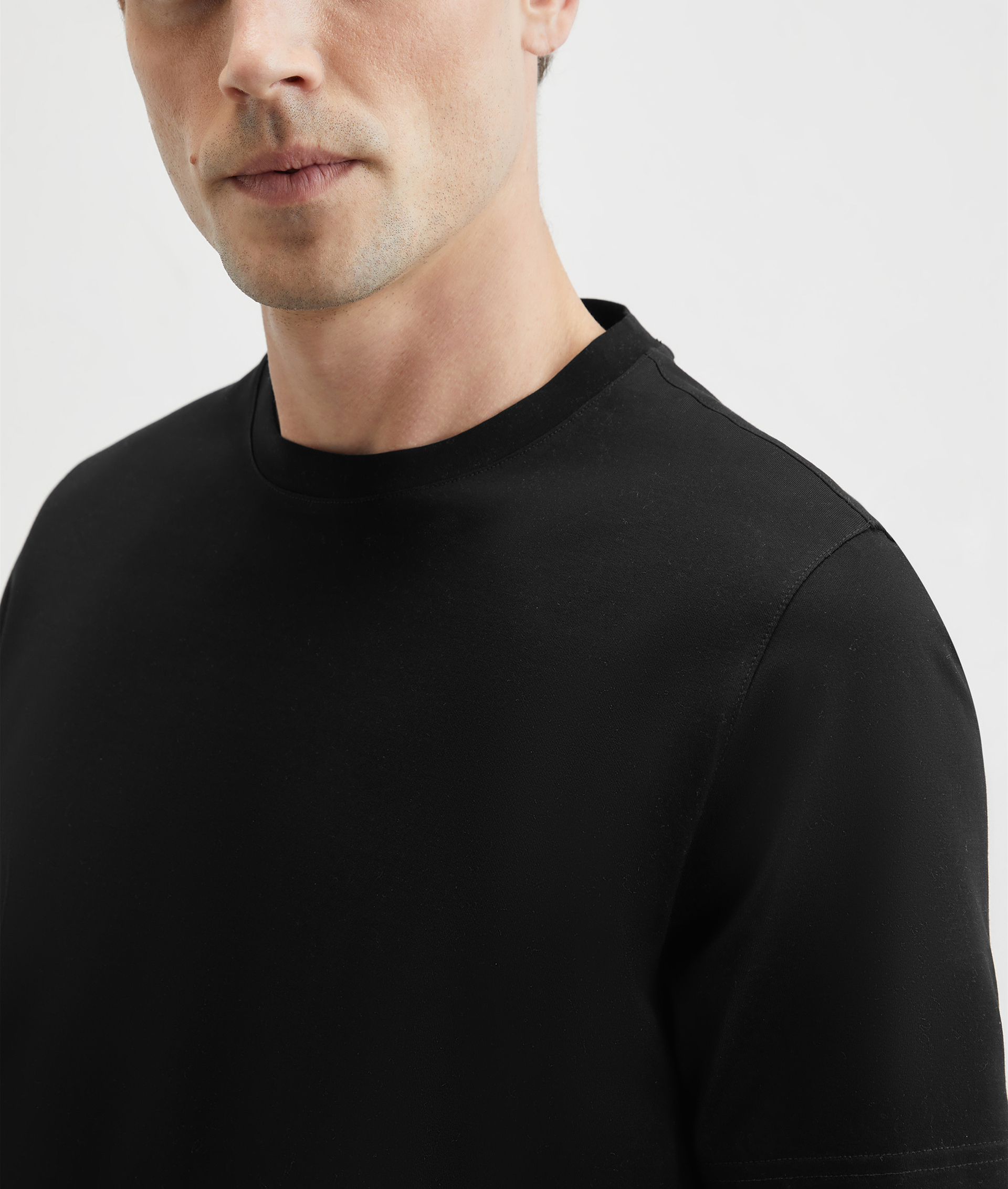 Tshirt In Mercerized Cotton Dark Grey | Pal Zileri