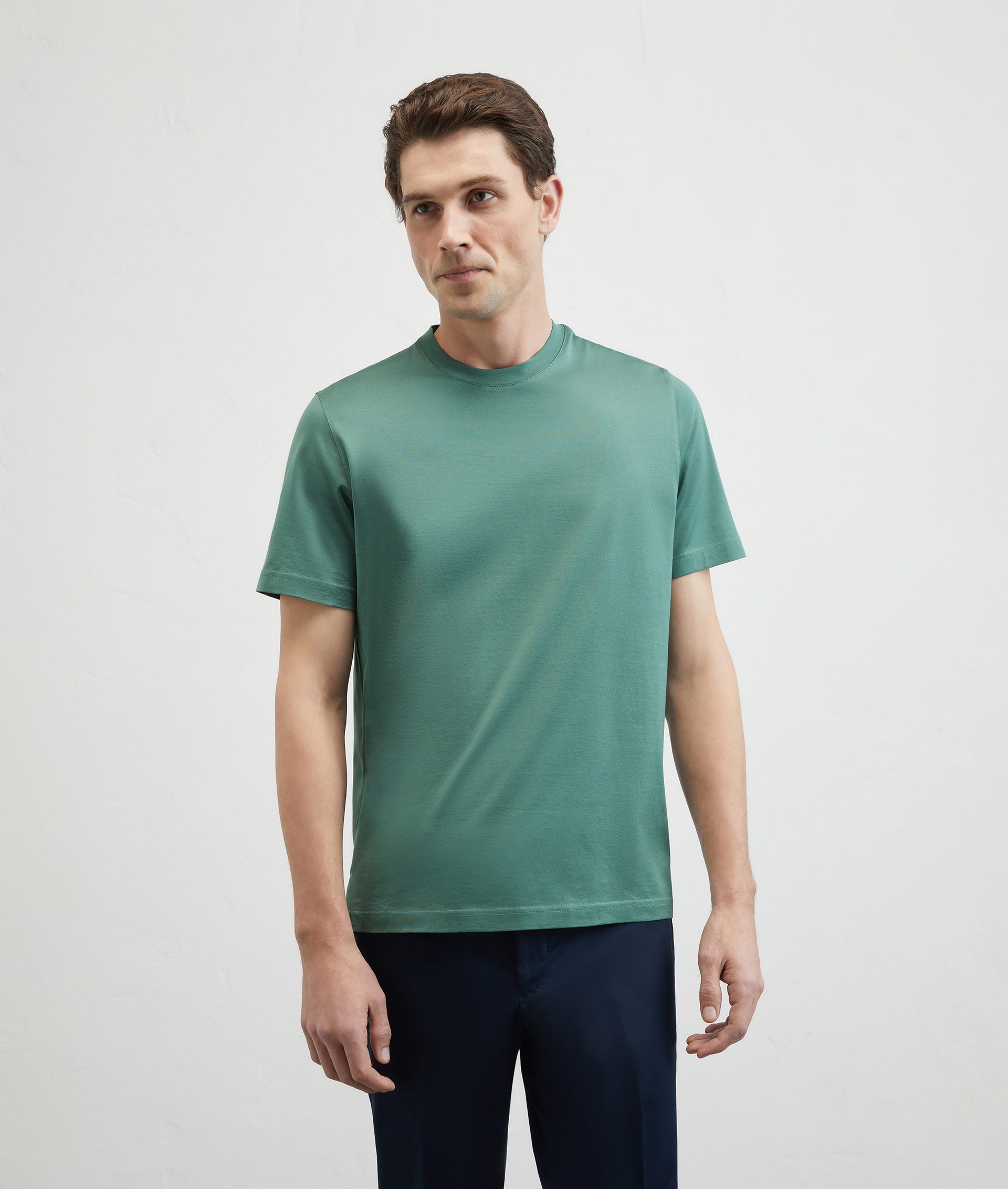 Tshirt In Mercerized Cotton Light Green | Pal Zileri