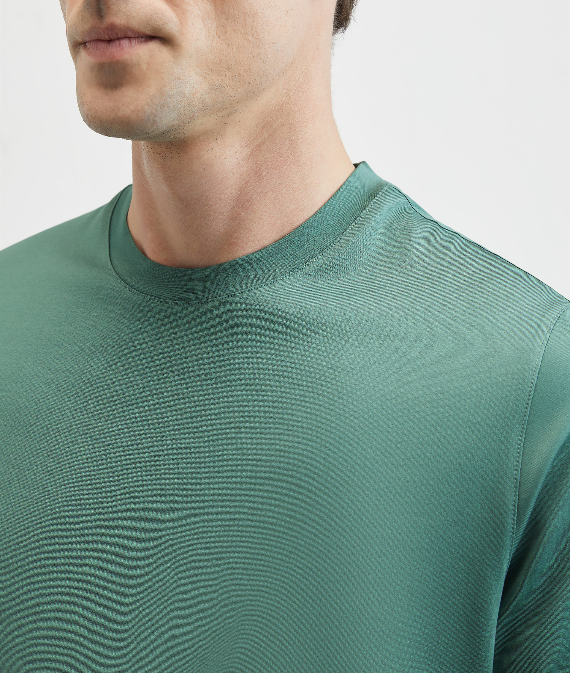 Tshirt In Mercerized Cotton Light Green | Pal Zileri