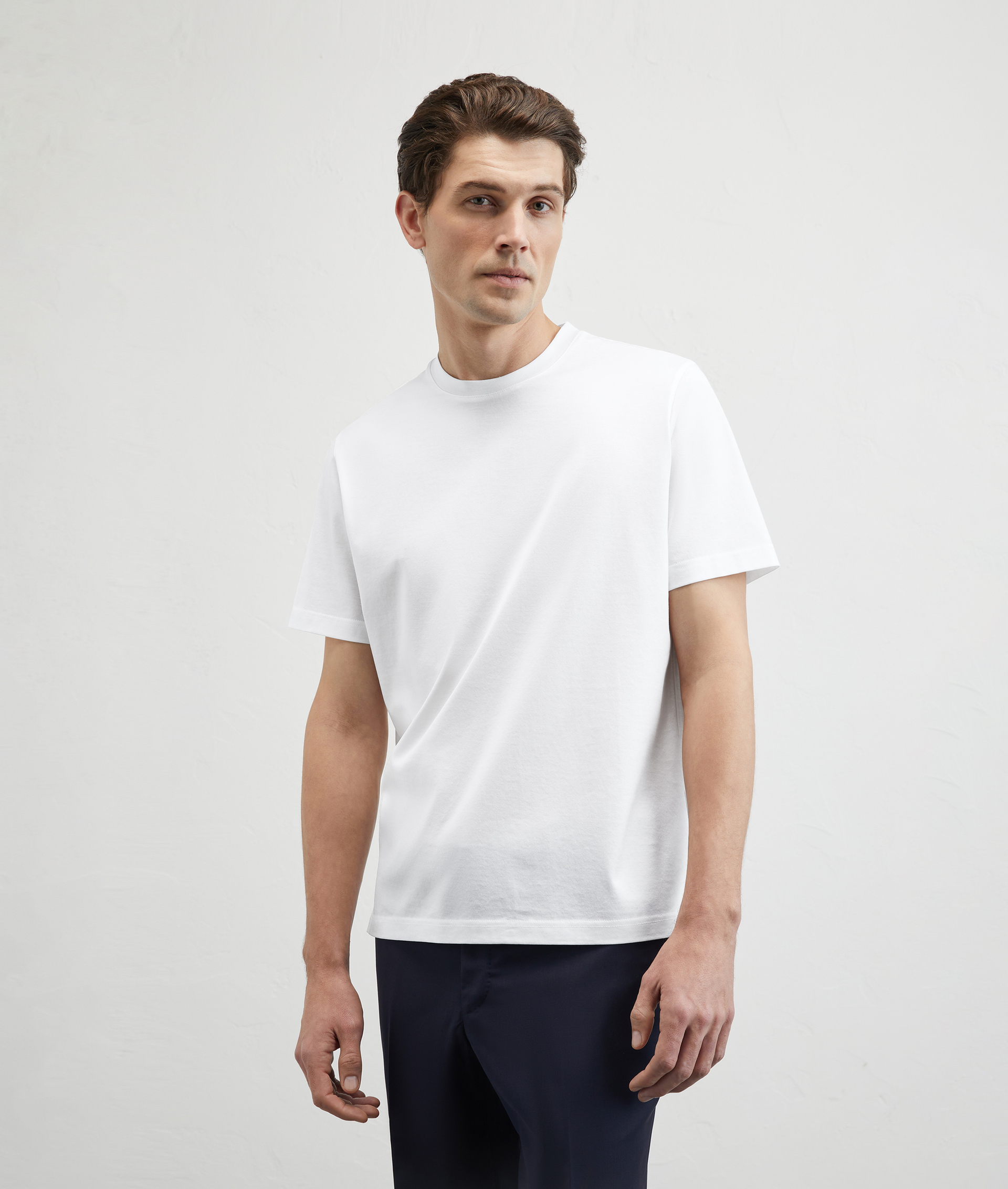 Tshirt In Mercerized Cotton White | Pal Zileri
