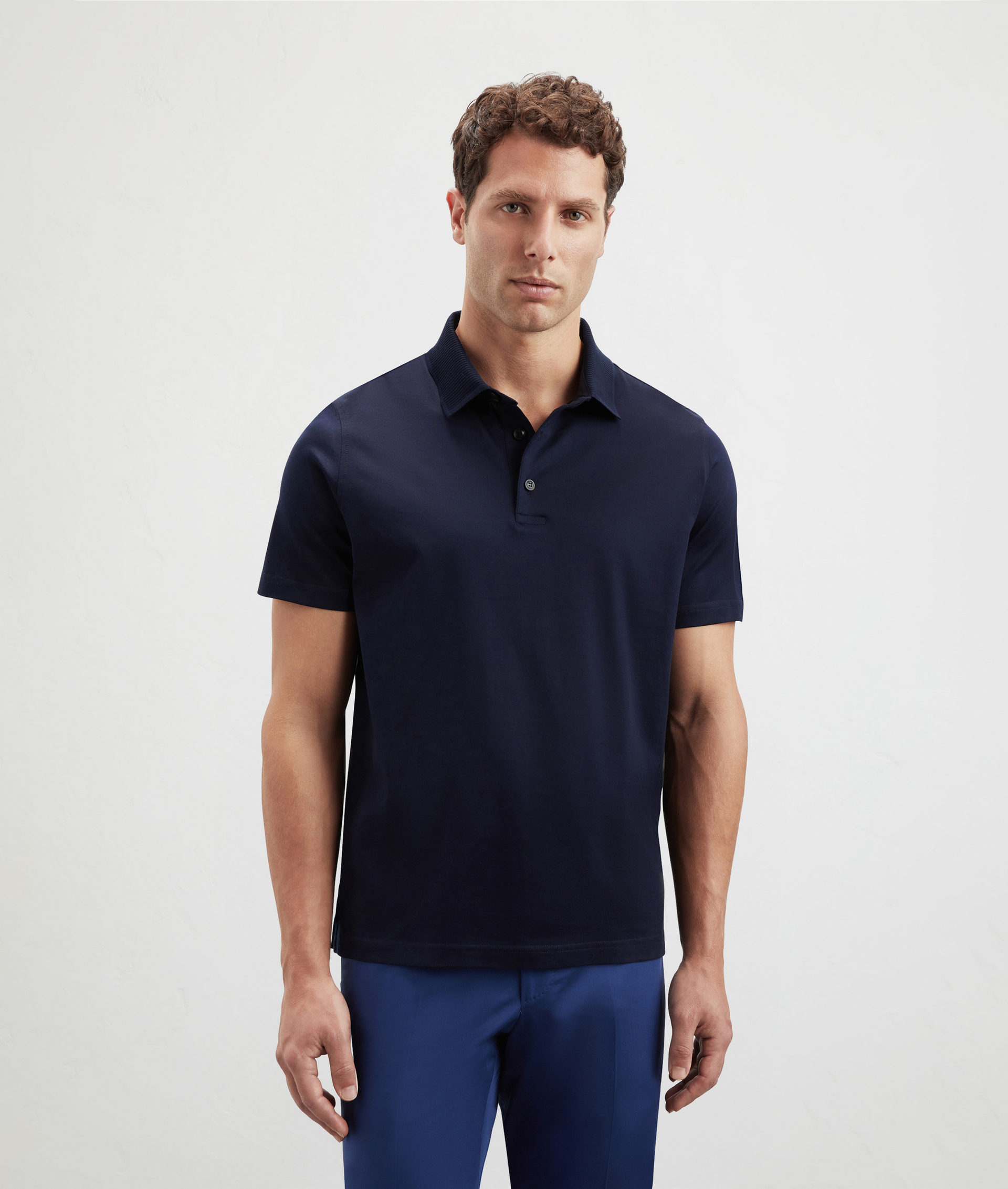 Tshirt In Mercerized Cotton Blue Navy | Pal Zileri