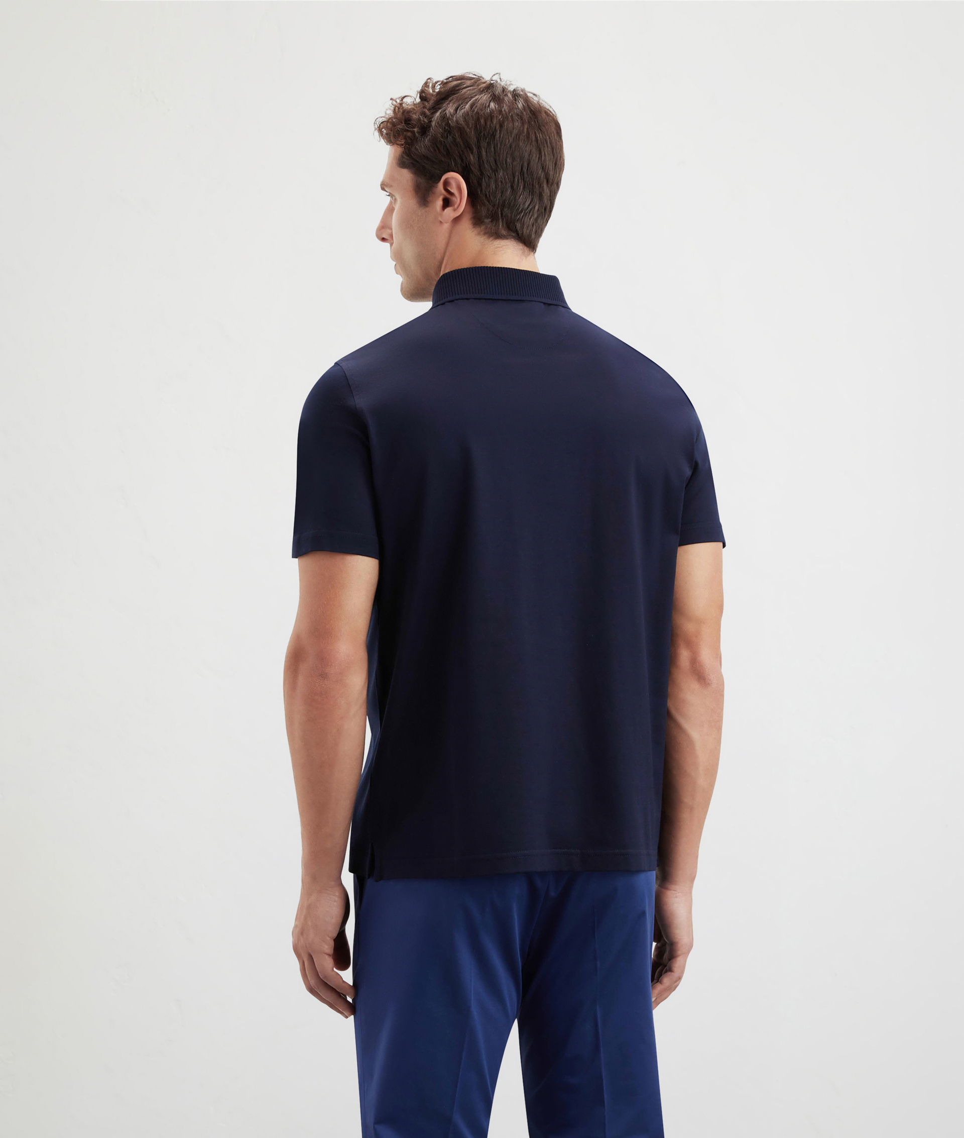 Tshirt In Mercerized Cotton Blue Navy | Pal Zileri