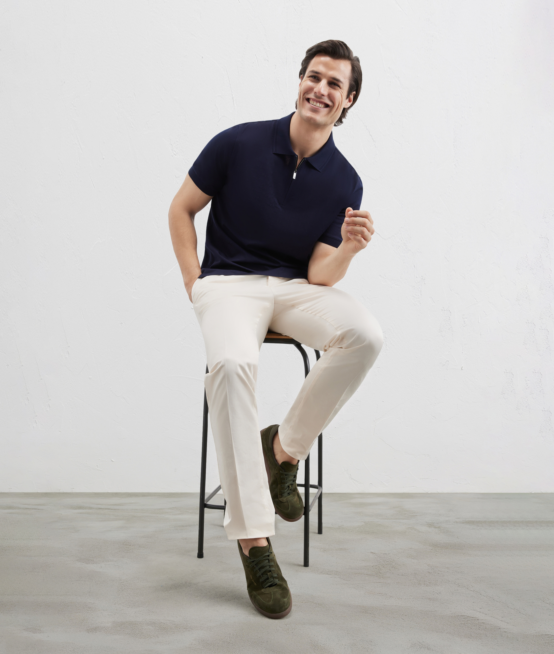 Pz Polo In Mercerized Cotton Jersey Blue Navy | Pal Zileri