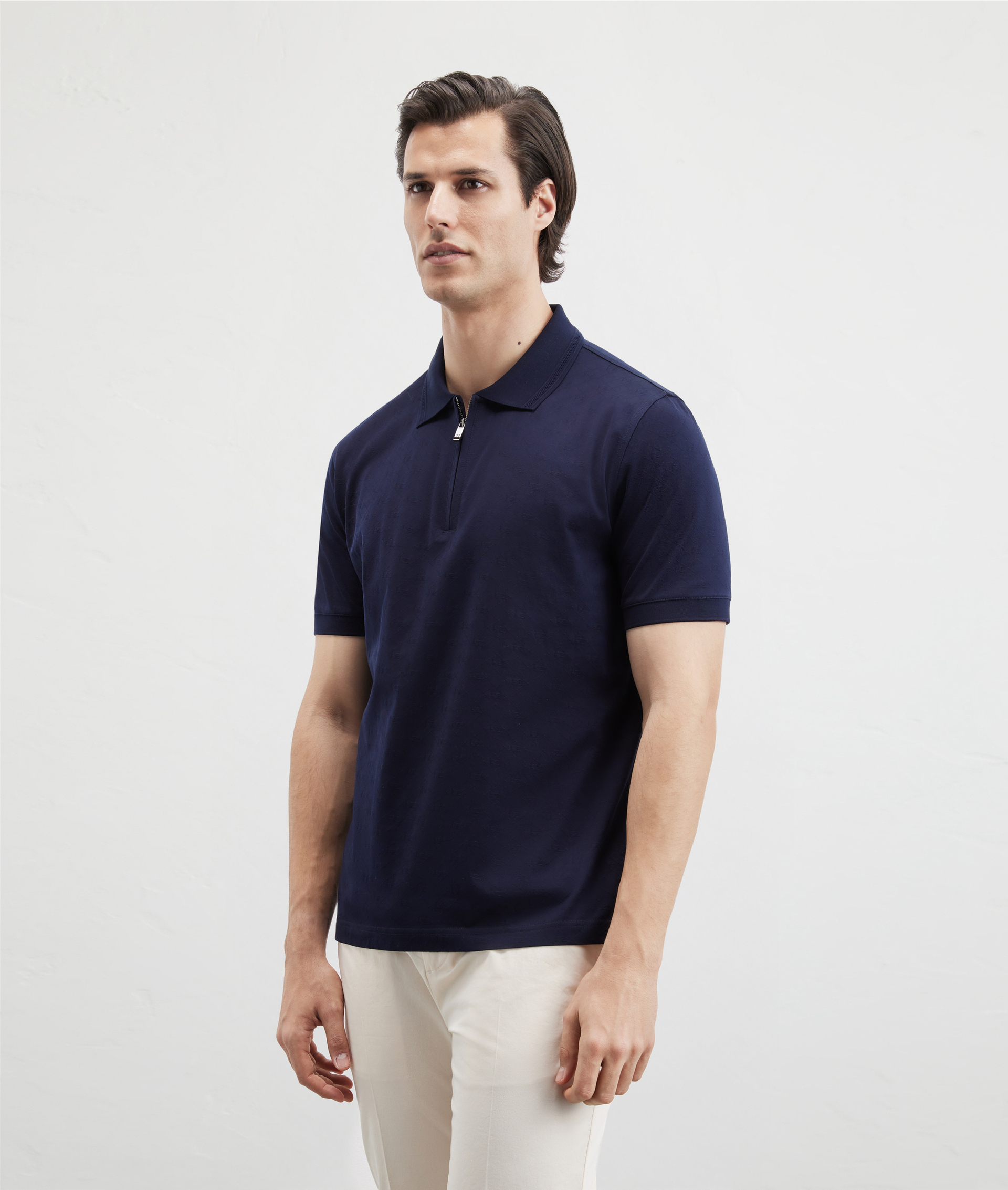Pz Polo In Mercerized Cotton Jersey Blue Navy | Pal Zileri